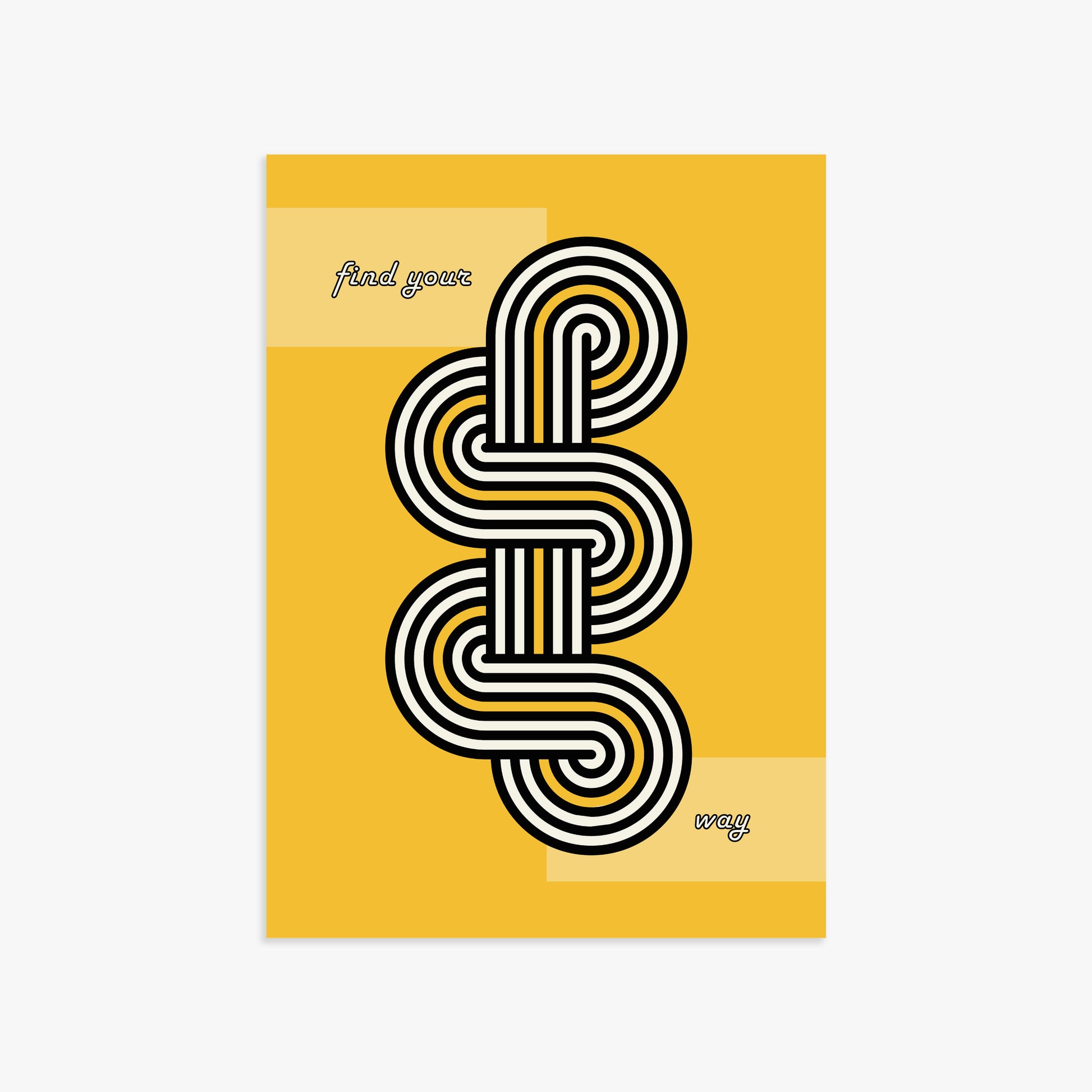 Yellow Labyrinth Journey, 50x70cm Poster Unframed