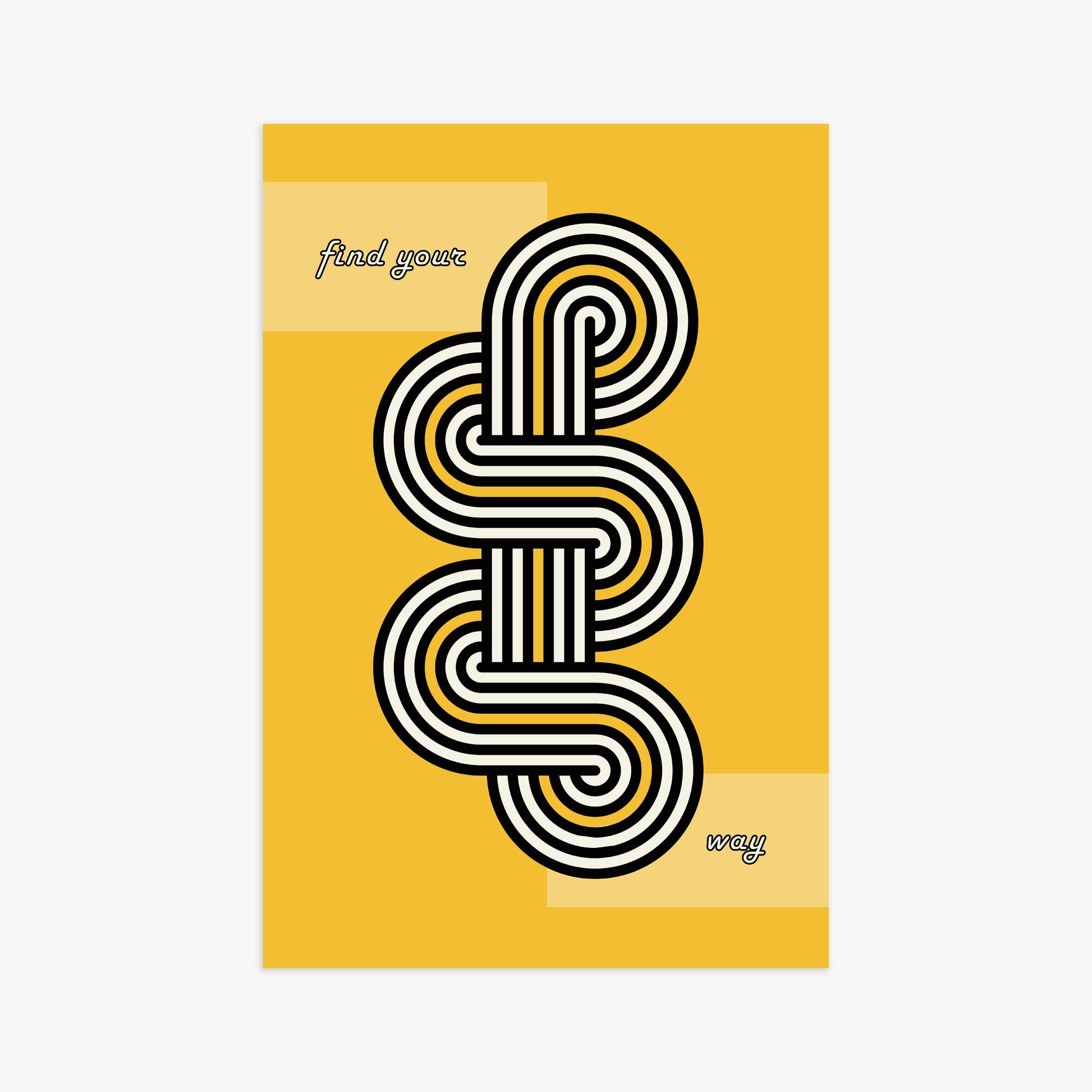 Yellow Labyrinth Journey, 61x91cm Poster Unframed