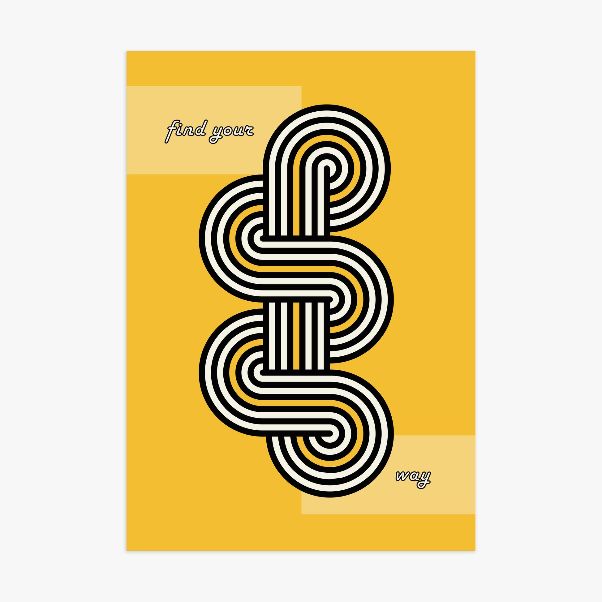 Yellow Labyrinth Journey, 70x100cm Poster Unframed