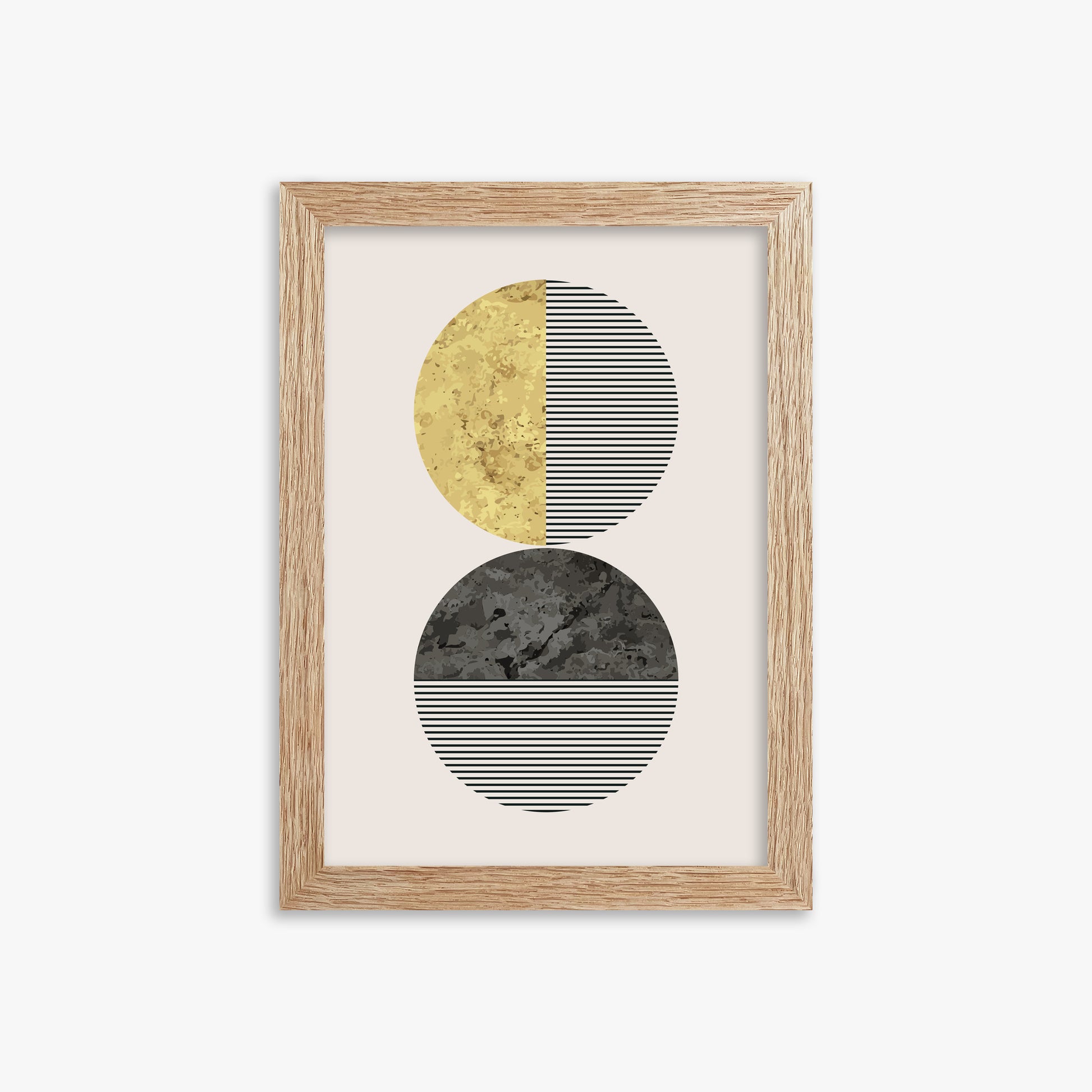 Eclipse Horizon, 21x30cm Framed Art Reproduction With Raw Oak Frame