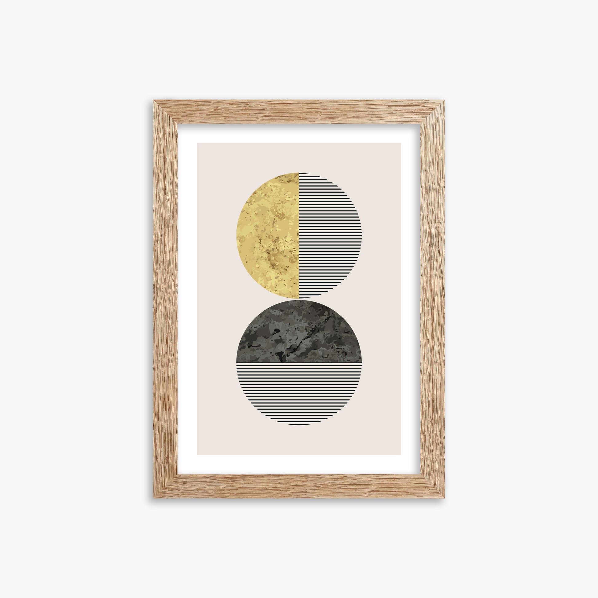 Eclipse Horizon, 21x30cm Framed Art Reproduction With Raw Oak Frame