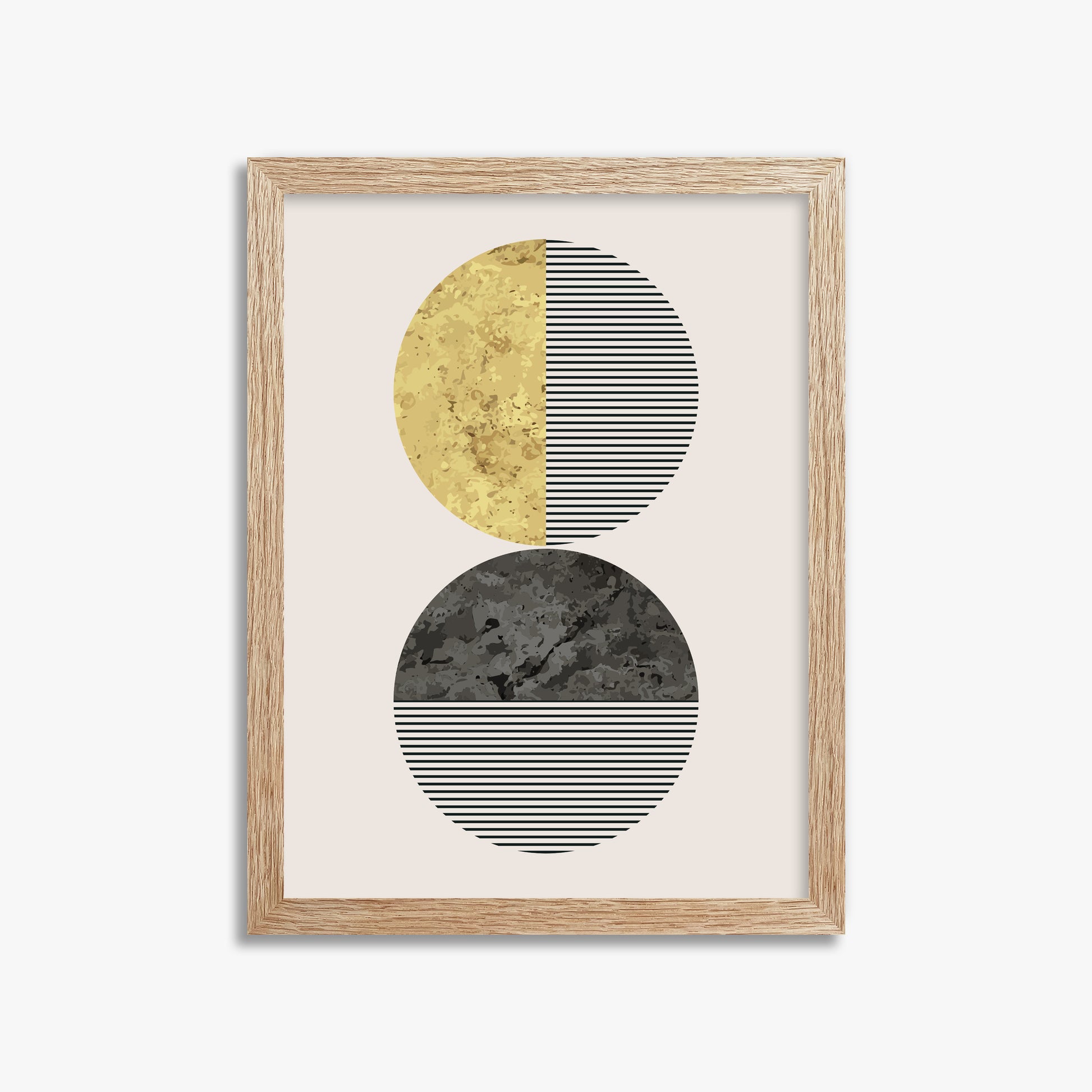 Eclipse Horizon, 30x40cm Framed Art Reproduction With Raw Oak Frame
