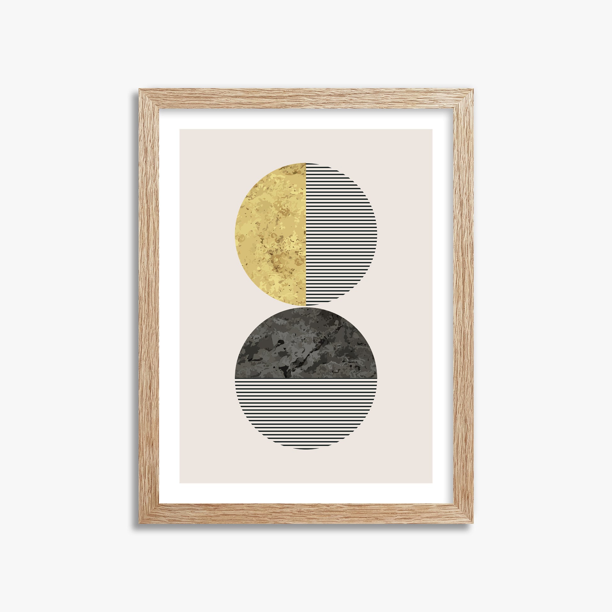 Eclipse Horizon, 30x40cm Framed Art Reproduction With Raw Oak Frame