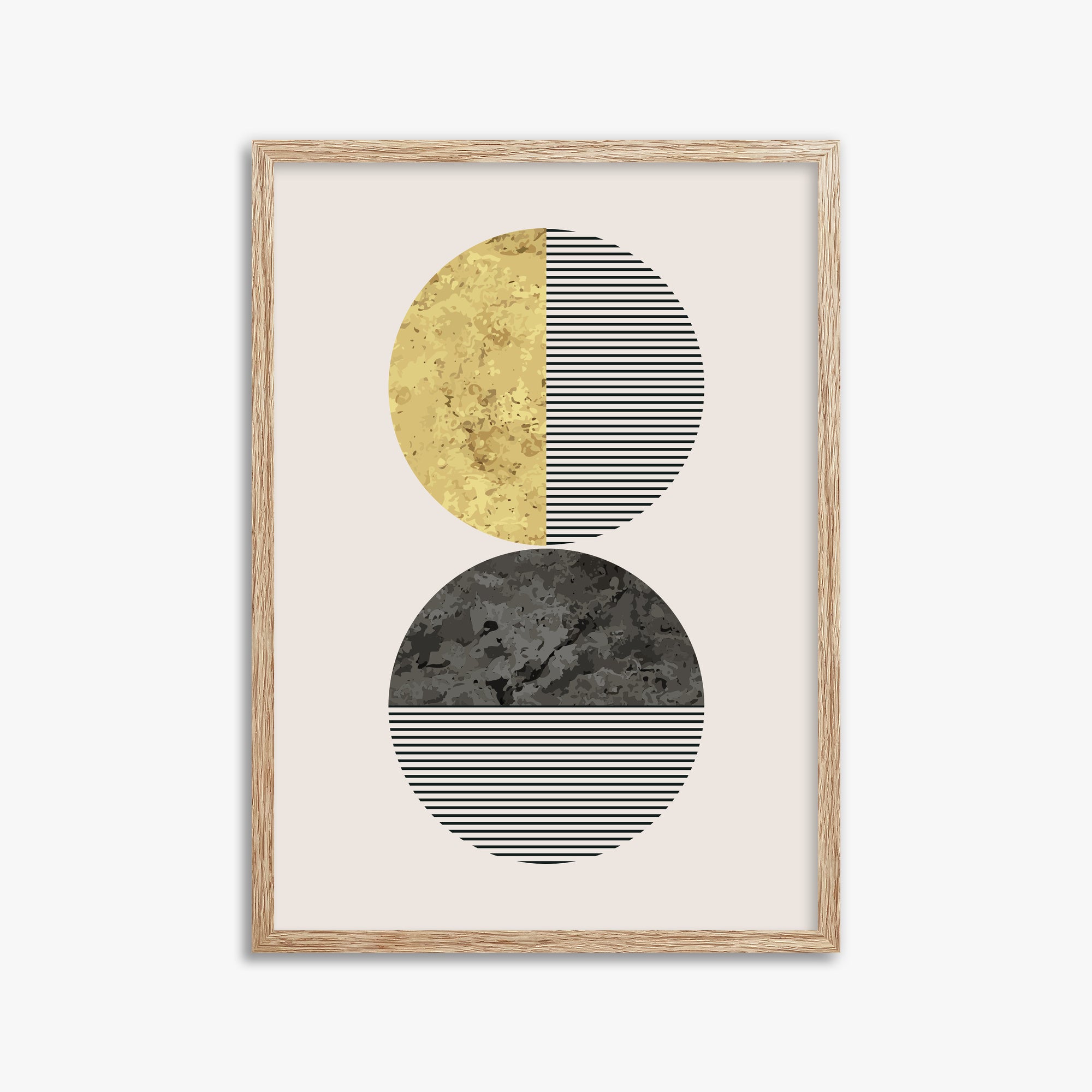 Eclipse Horizon, 50x70cm Framed Art Reproduction With Raw Oak Frame