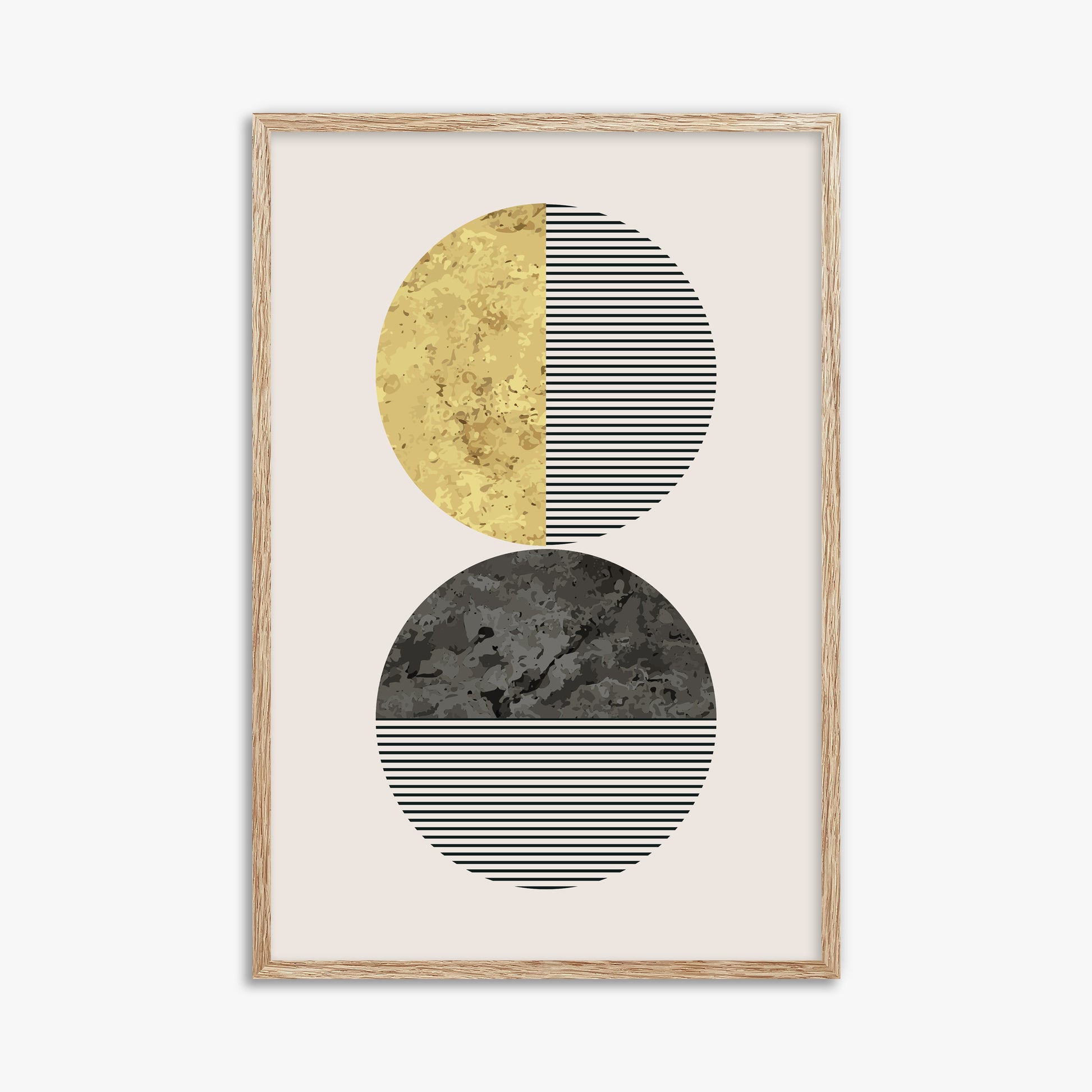 Eclipse Horizon, 61x91cm Framed Art Reproduction With Raw Oak Frame