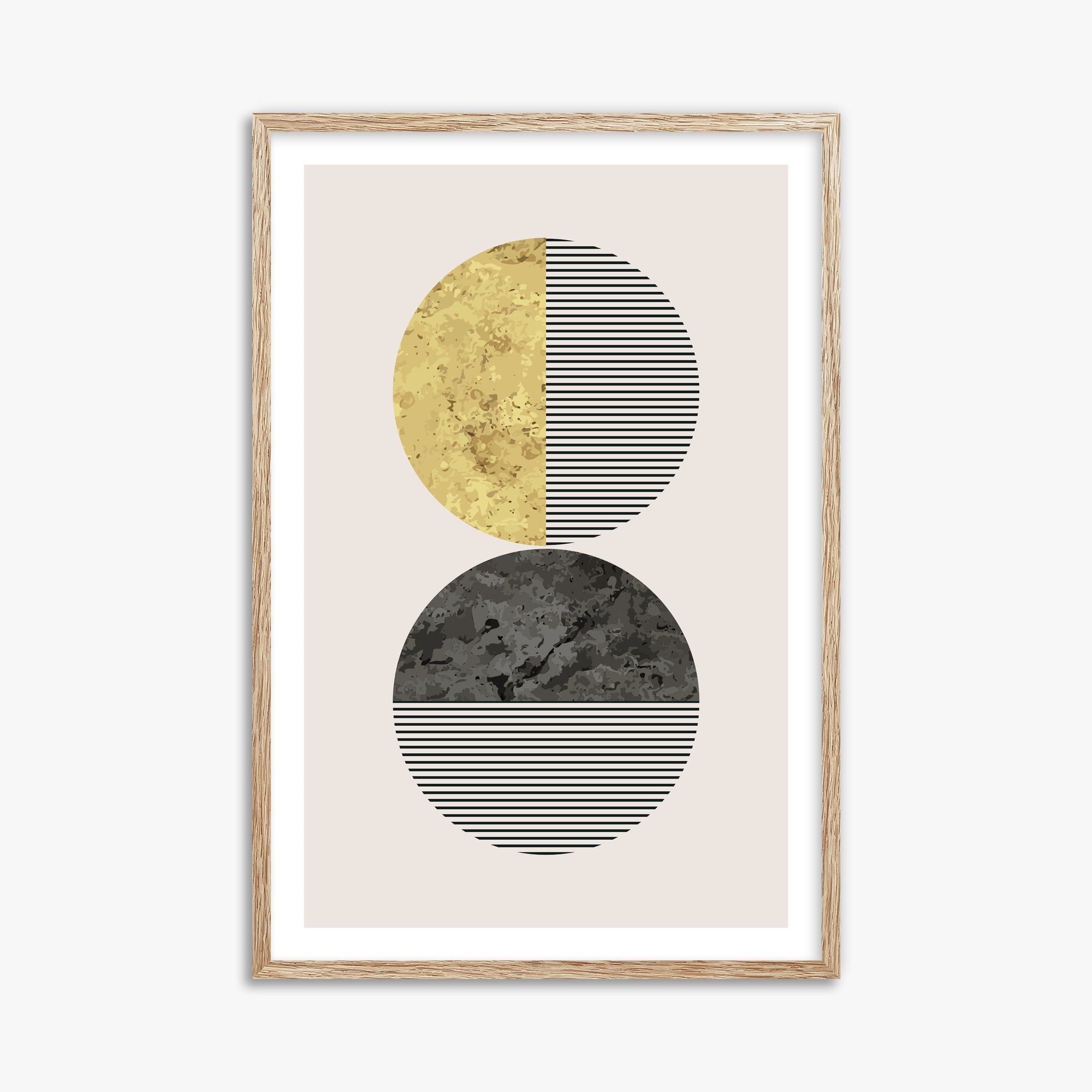 Eclipse Horizon, 61x91cm Framed Art Reproduction With Raw Oak Frame