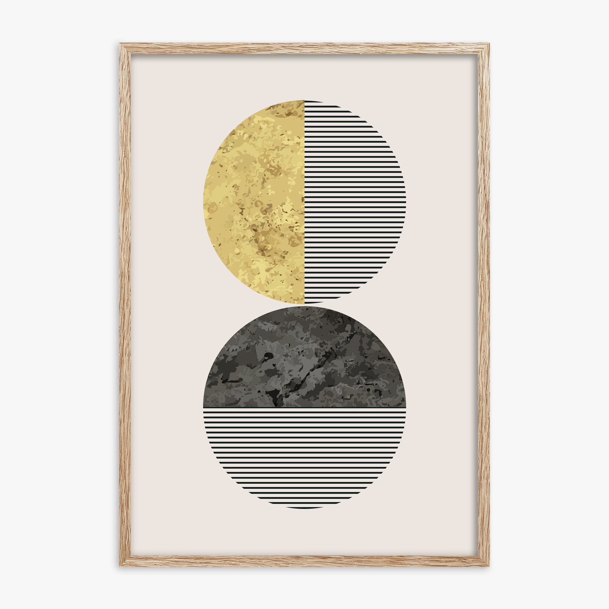 Eclipse Horizon, 70x100cm Framed Art Reproduction With Raw Oak Frame