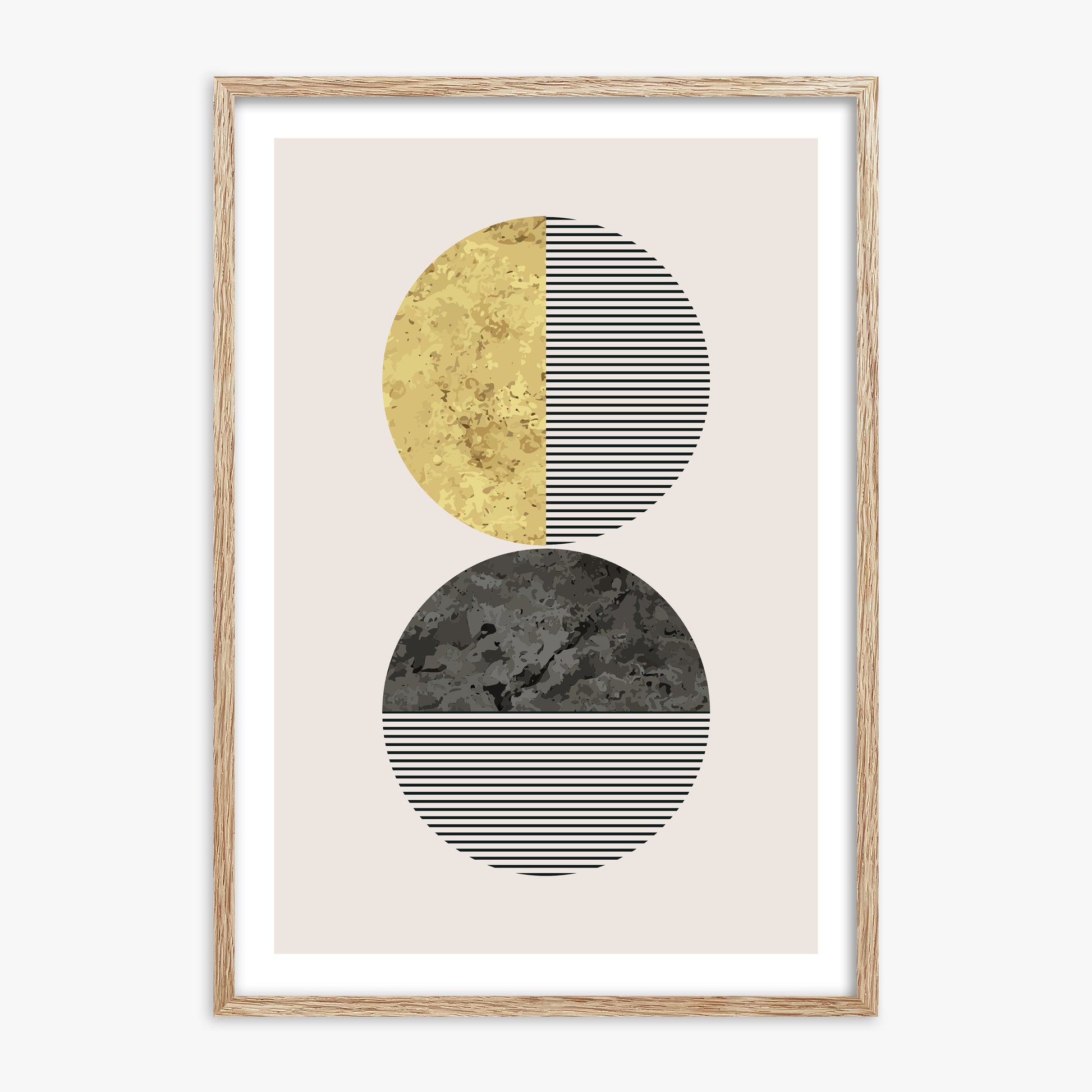 Eclipse Horizon, 70x100cm Framed Art Reproduction With Raw Oak Frame