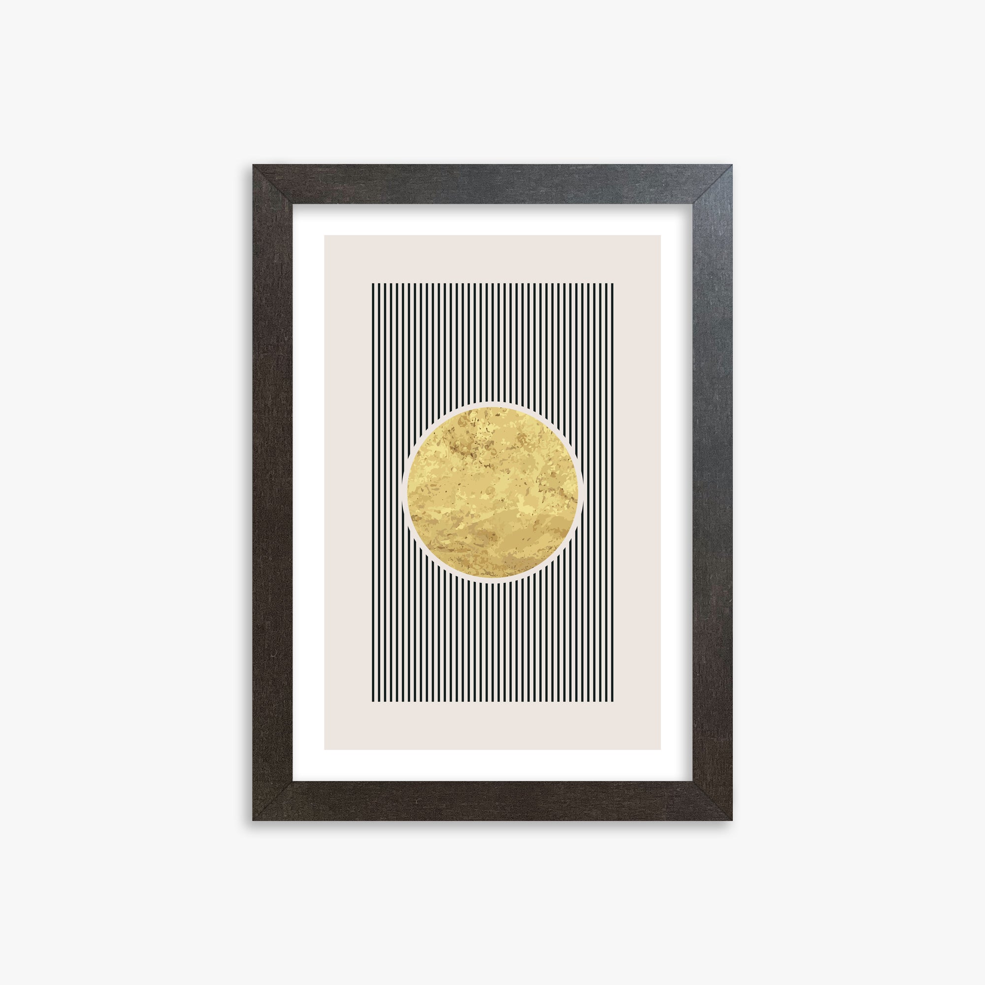 Golden Horizon Eclipse, 21x30cm Framed Art Reproduction With Espresso Frame