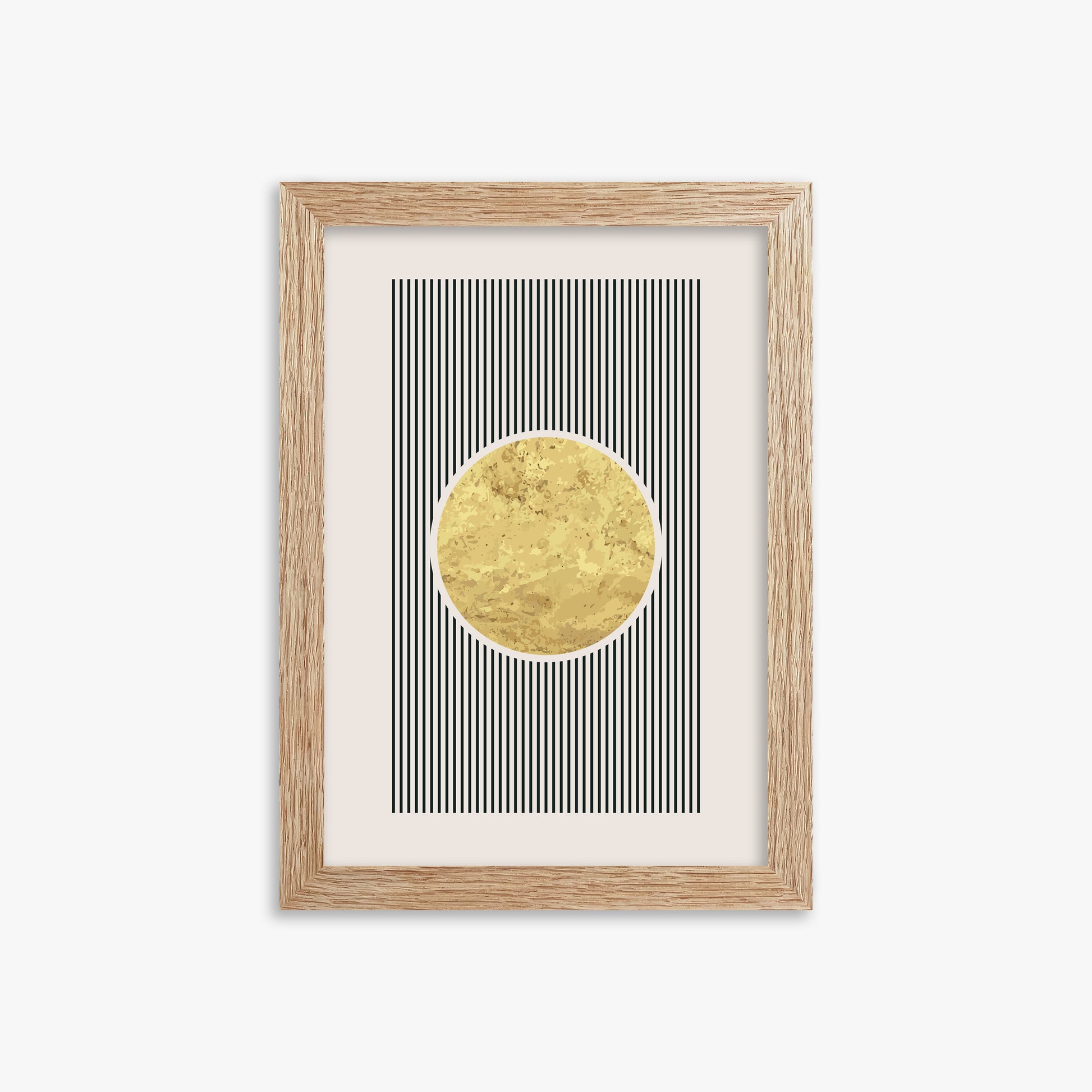 Golden Horizon Eclipse, 21x30cm Framed Art Reproduction With Raw Oak Frame