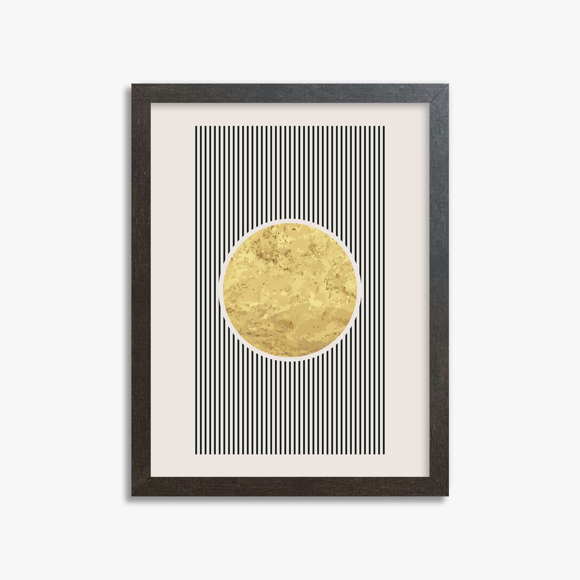 Golden Horizon Eclipse, 30x40cm Framed Art Reproduction With Espresso Frame