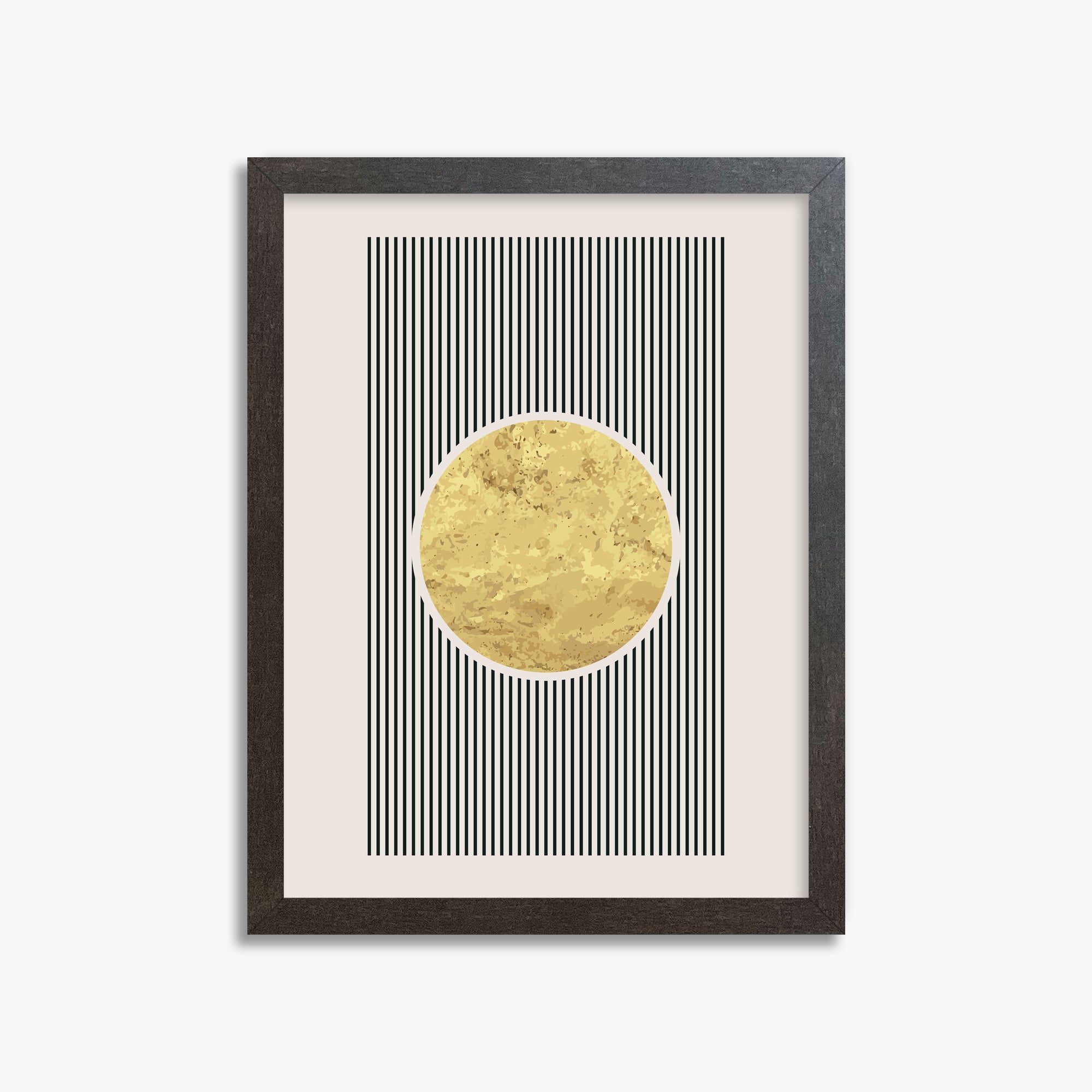 Golden Horizon Eclipse, 30x40cm Framed Art Reproduction With Espresso Frame