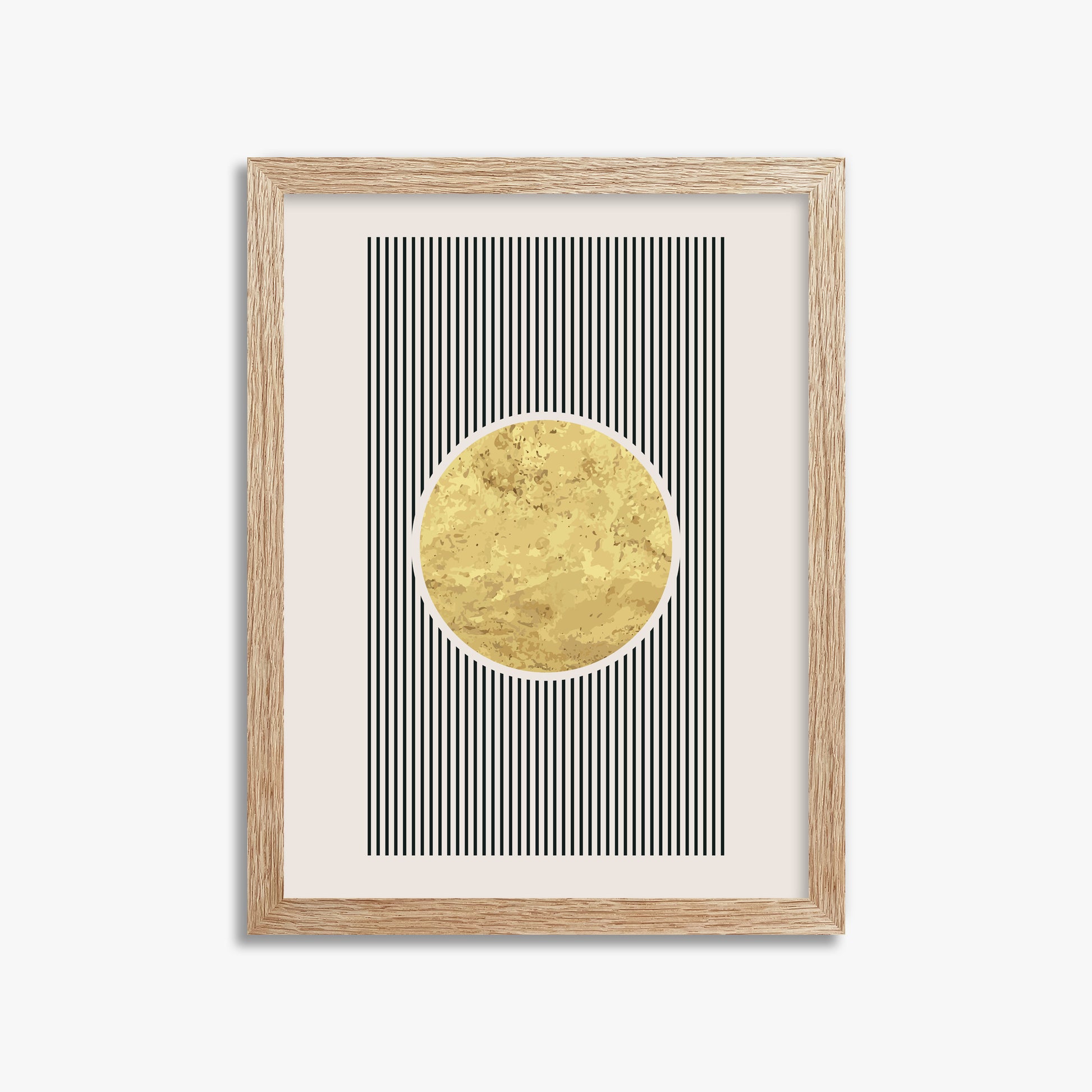 Golden Horizon Eclipse, 30x40cm Framed Art Reproduction With Raw Oak Frame
