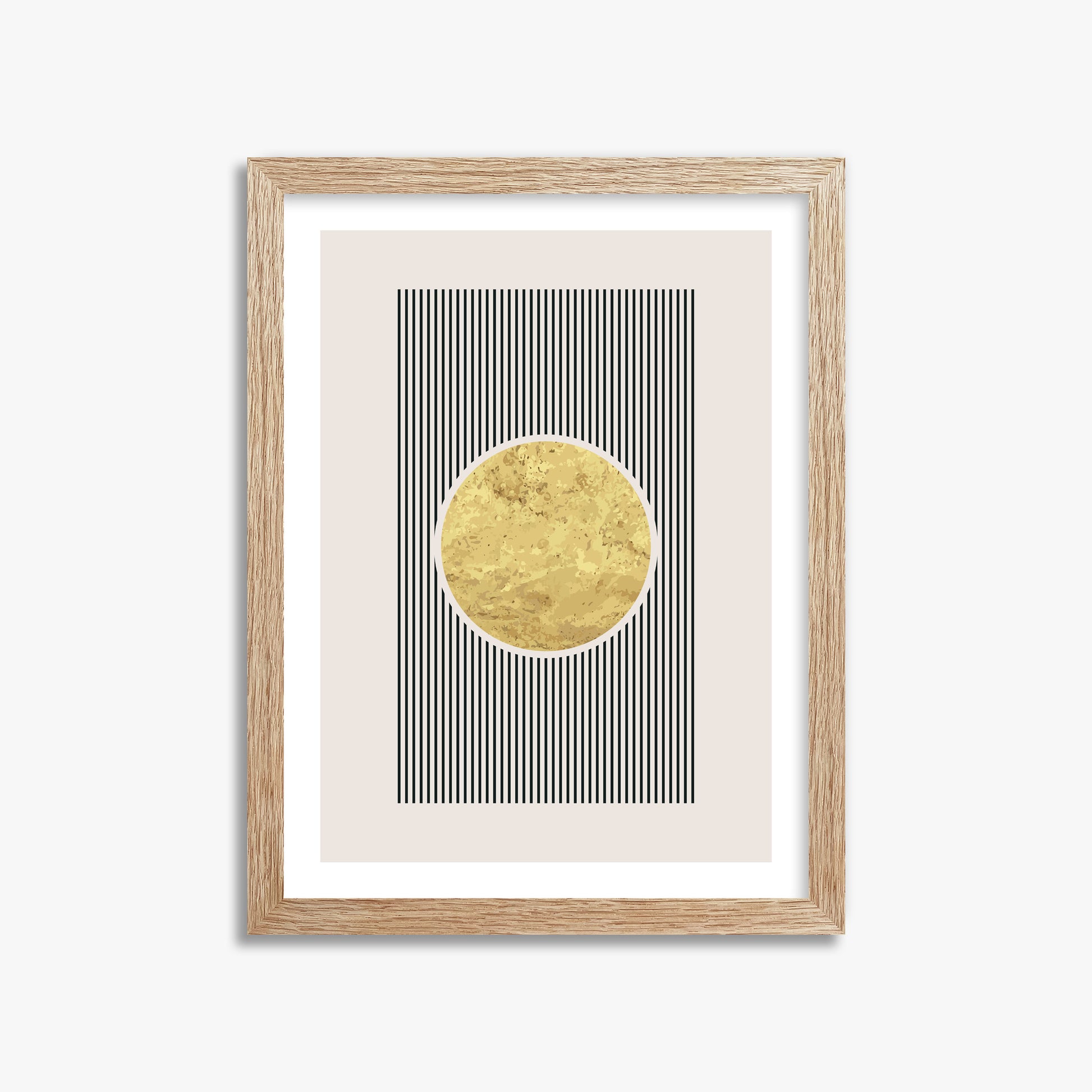 Golden Horizon Eclipse, 30x40cm Framed Art Reproduction With Raw Oak Frame