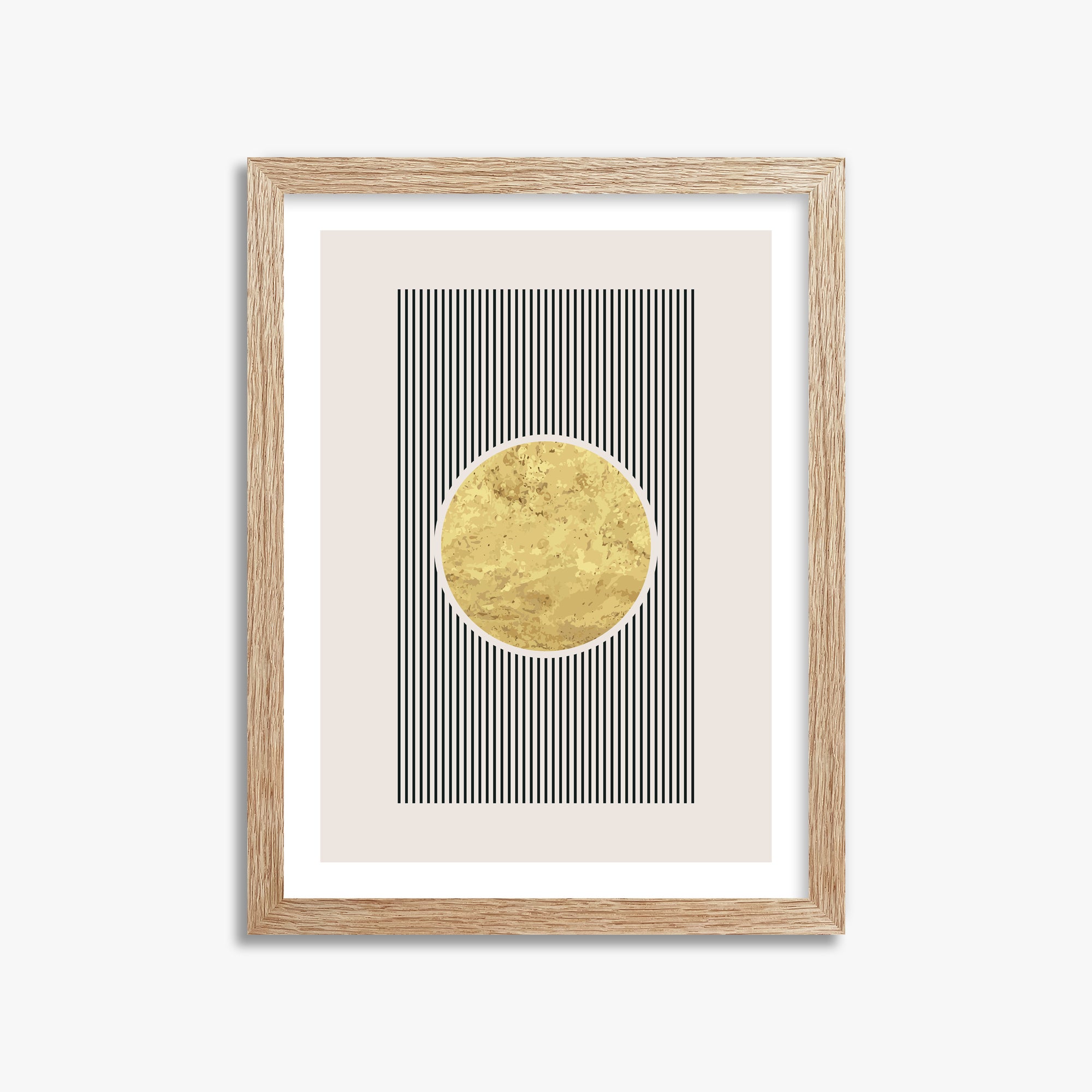 Golden Horizon Eclipse, 30x40cm Framed Art Reproduction With Raw Oak Frame