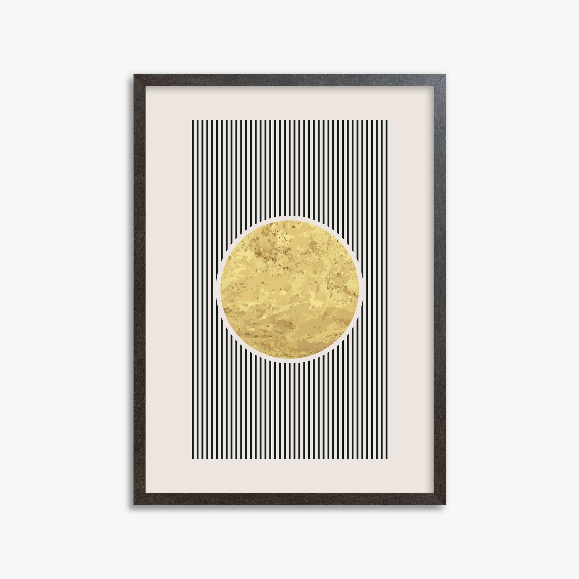 Golden Horizon Eclipse, 50x70cm Framed Art Reproduction With Espresso Frame