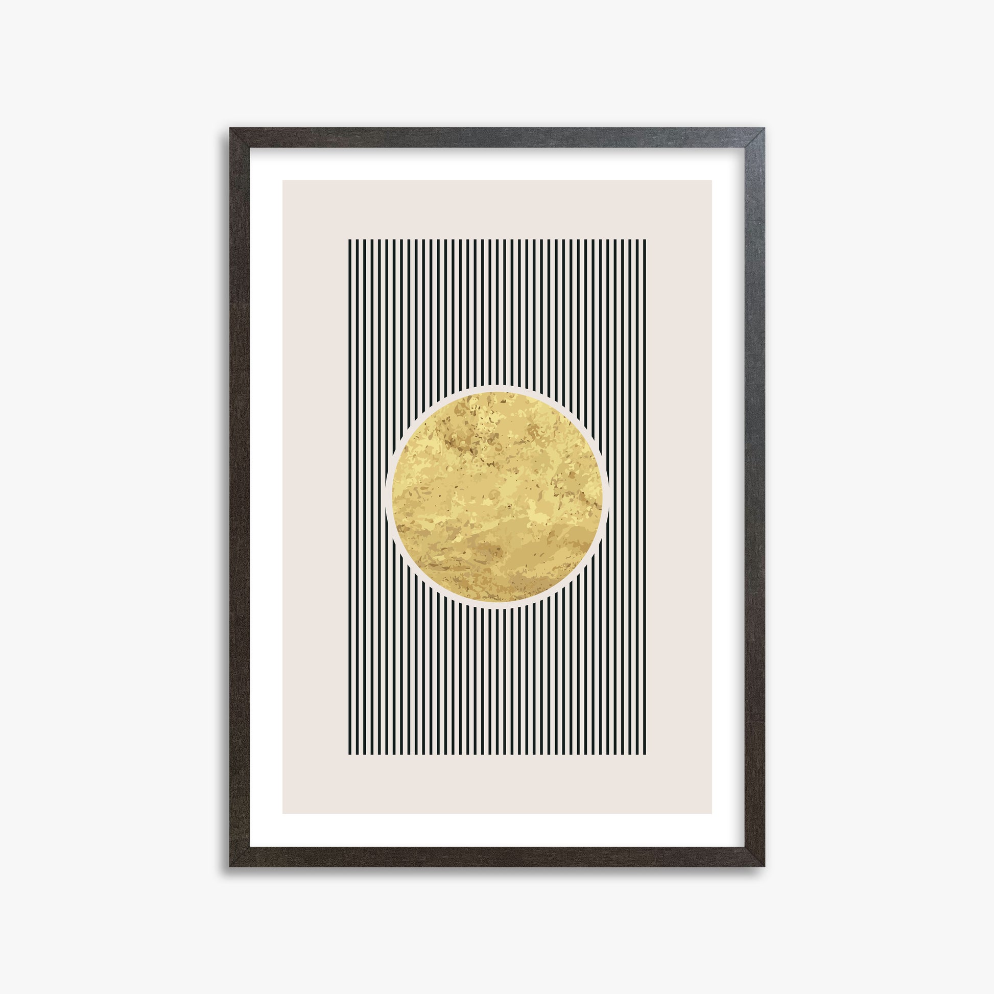 Golden Horizon Eclipse, 50x70cm Framed Art Reproduction With Espresso Frame