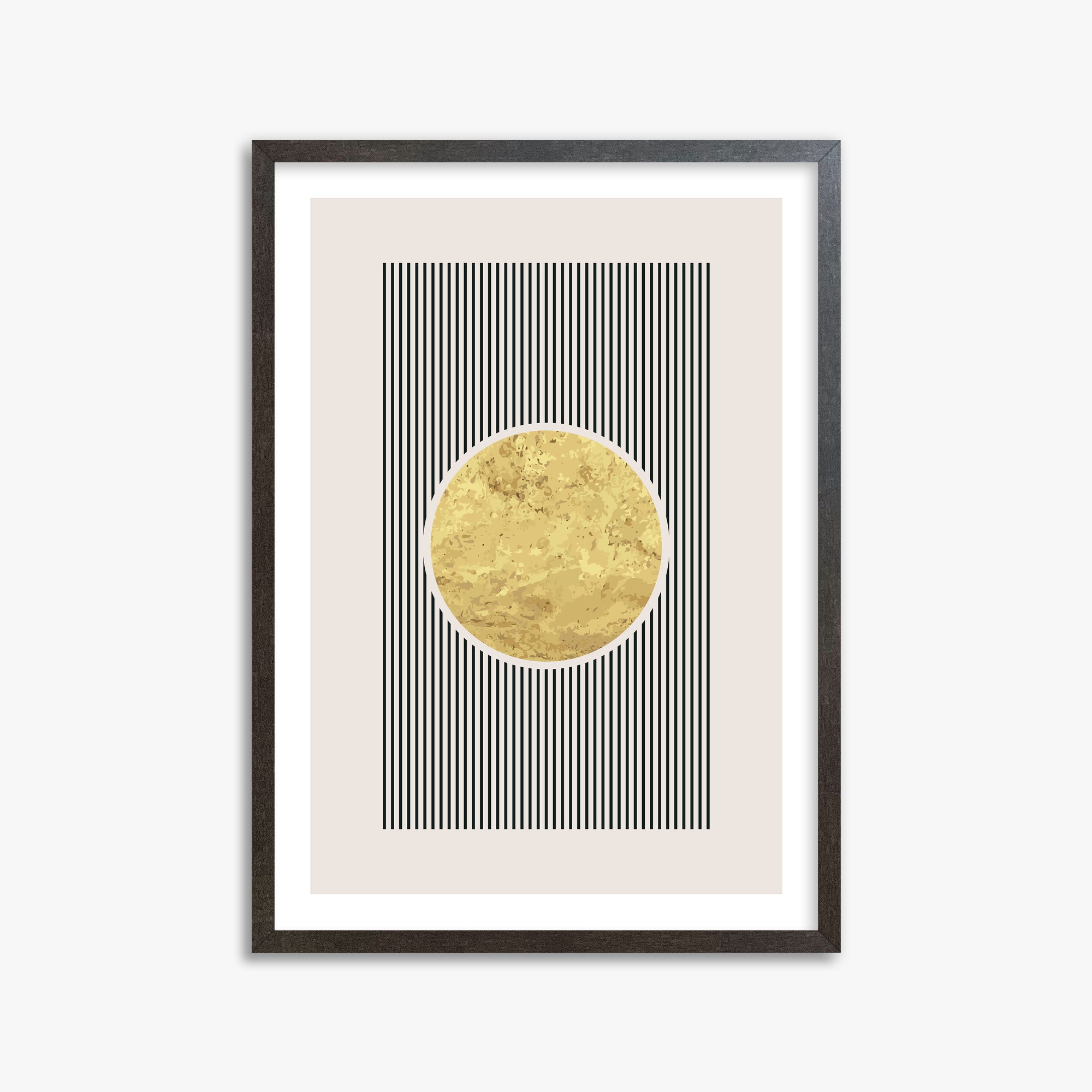 Golden Horizon Eclipse, 50x70cm Framed Art Reproduction With Espresso Frame