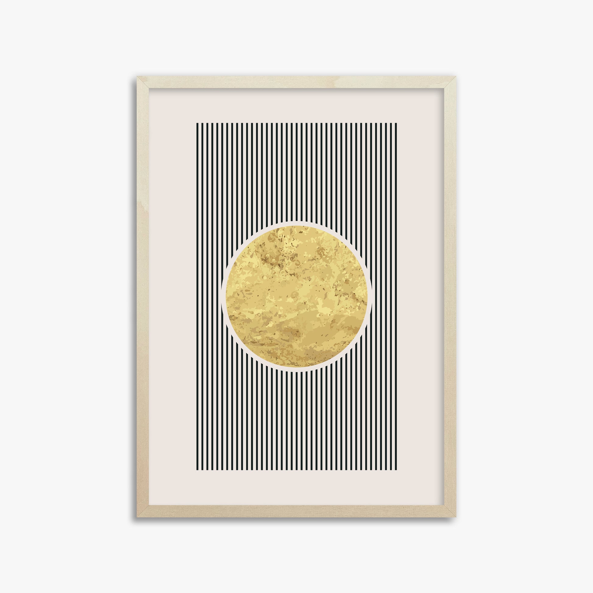 Golden Horizon Eclipse, 50x70cm Framed Art Reproduction With Lime Wood Frame