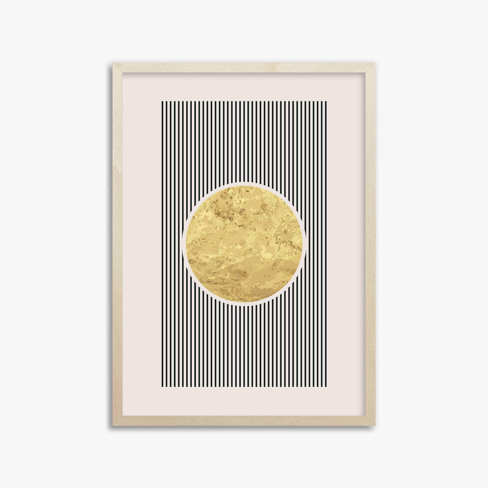 Golden Horizon Eclipse, 50x70cm Framed Art Reproduction With Lime Wood Frame