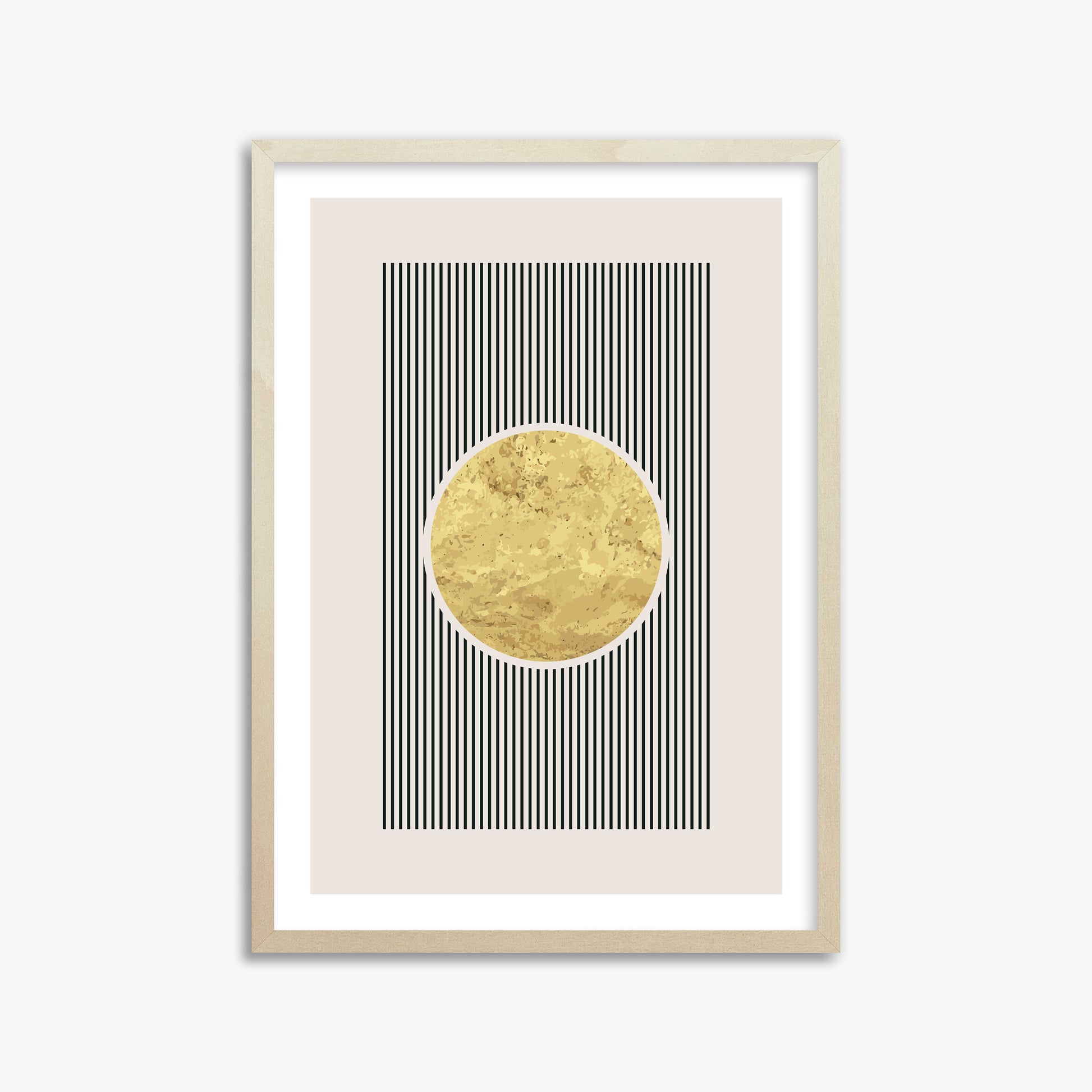 Golden Horizon Eclipse, 50x70cm Framed Art Reproduction With Lime Wood Frame