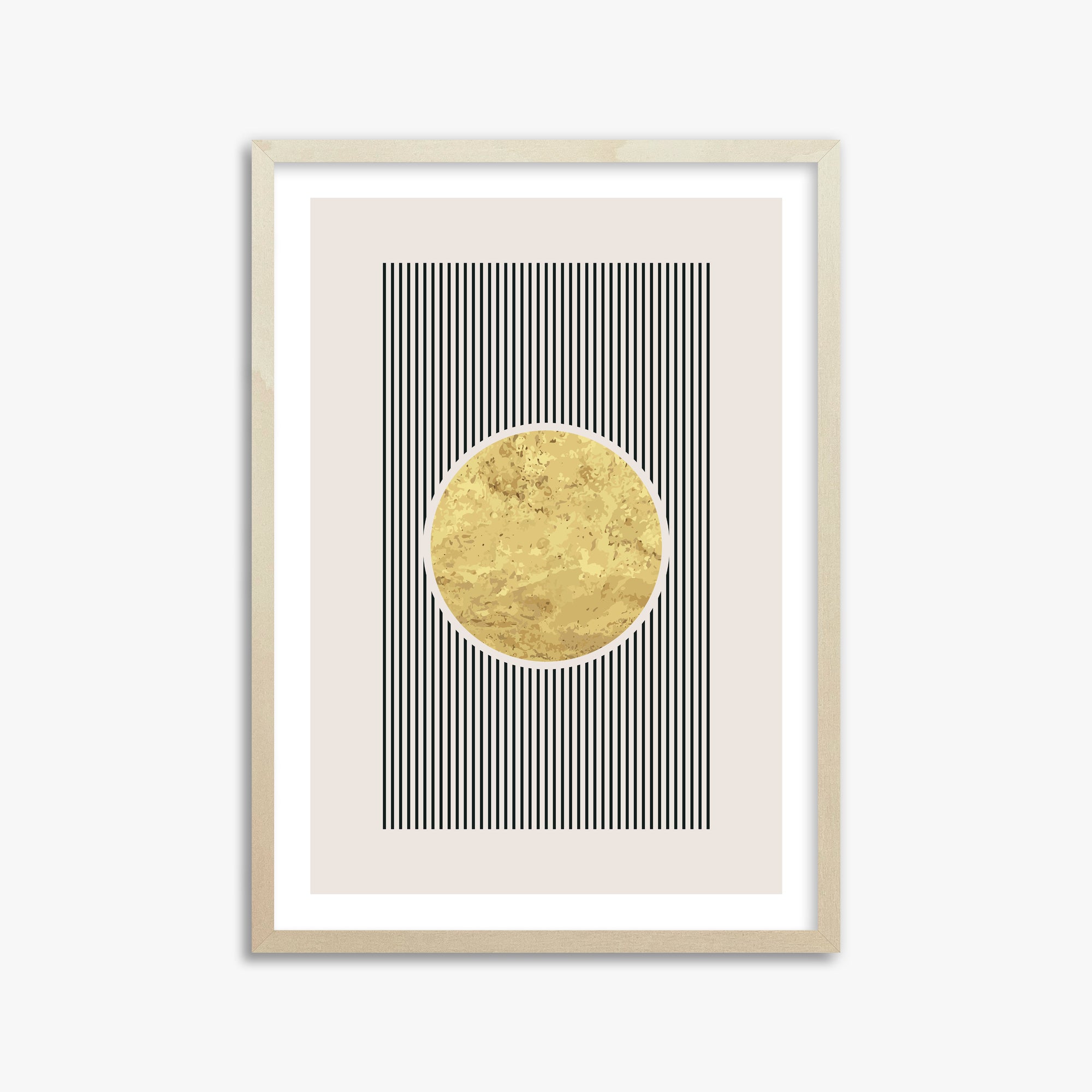 Golden Horizon Eclipse, 50x70cm Framed Art Reproduction With Lime Wood Frame