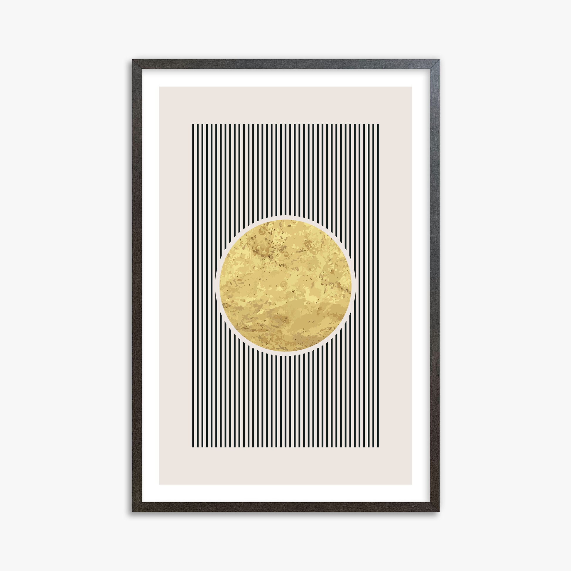 Golden Horizon Eclipse, 61x91cm Framed Art Reproduction With Espresso Frame