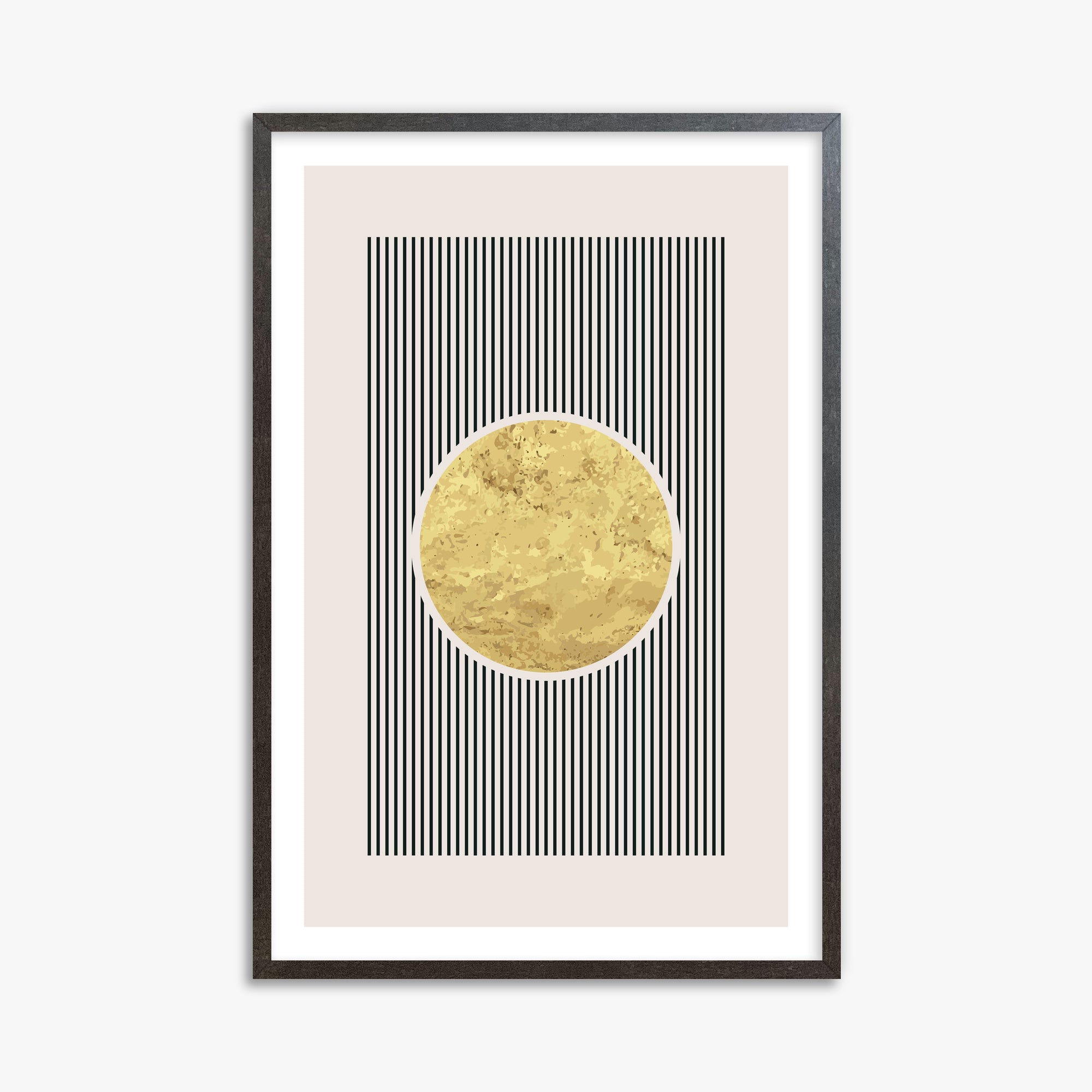 Golden Horizon Eclipse, 61x91cm Framed Art Reproduction With Espresso Frame