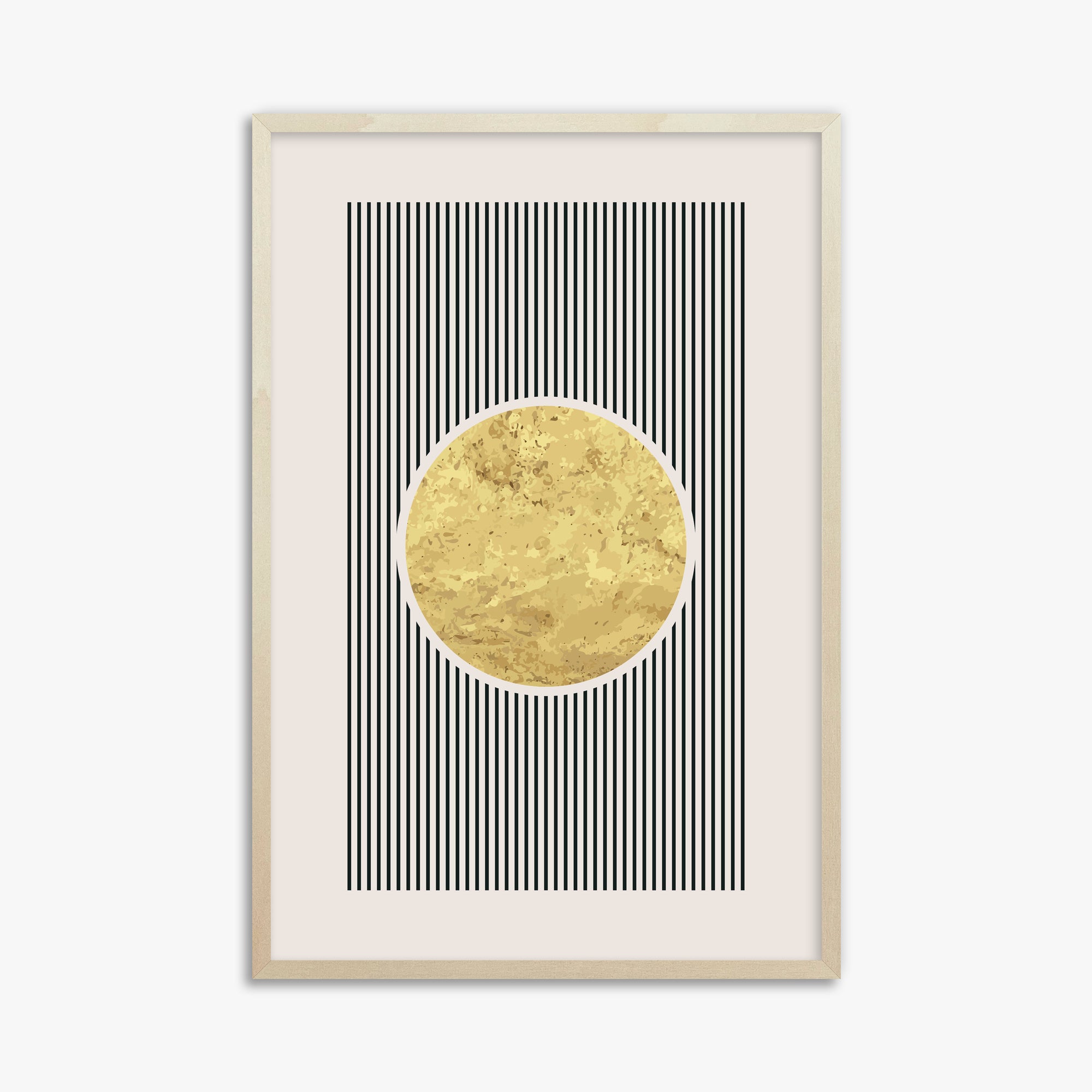 Golden Horizon Eclipse, 61x91cm Framed Art Reproduction With Lime Wood Frame