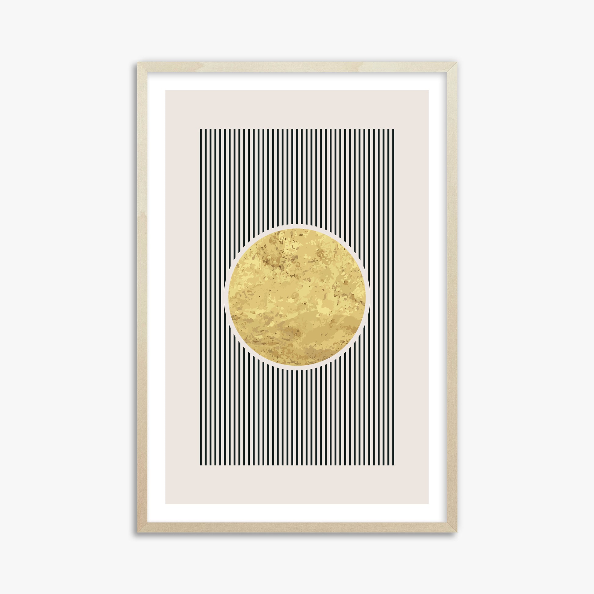 Golden Horizon Eclipse, 61x91cm Framed Art Reproduction With Lime Wood Frame
