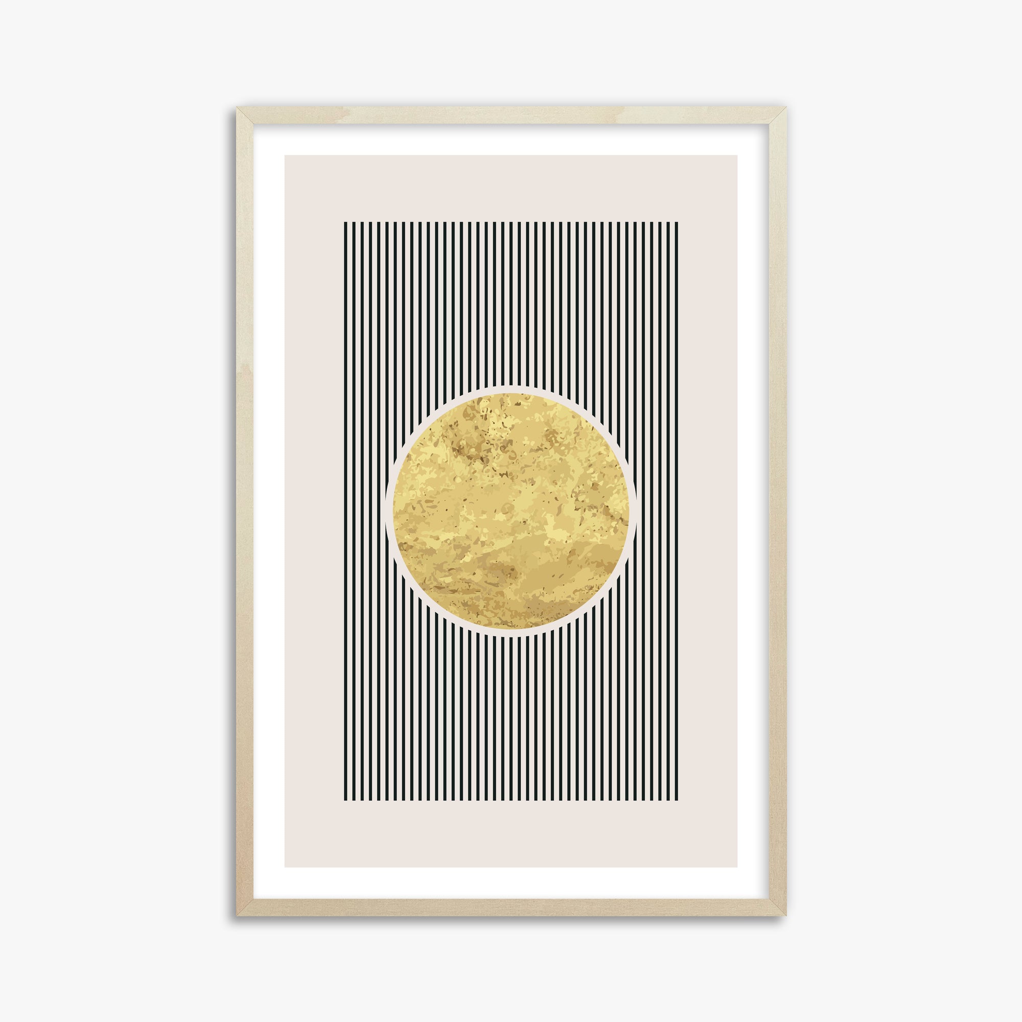 Golden Horizon Eclipse, 61x91cm Framed Art Reproduction With Lime Wood Frame