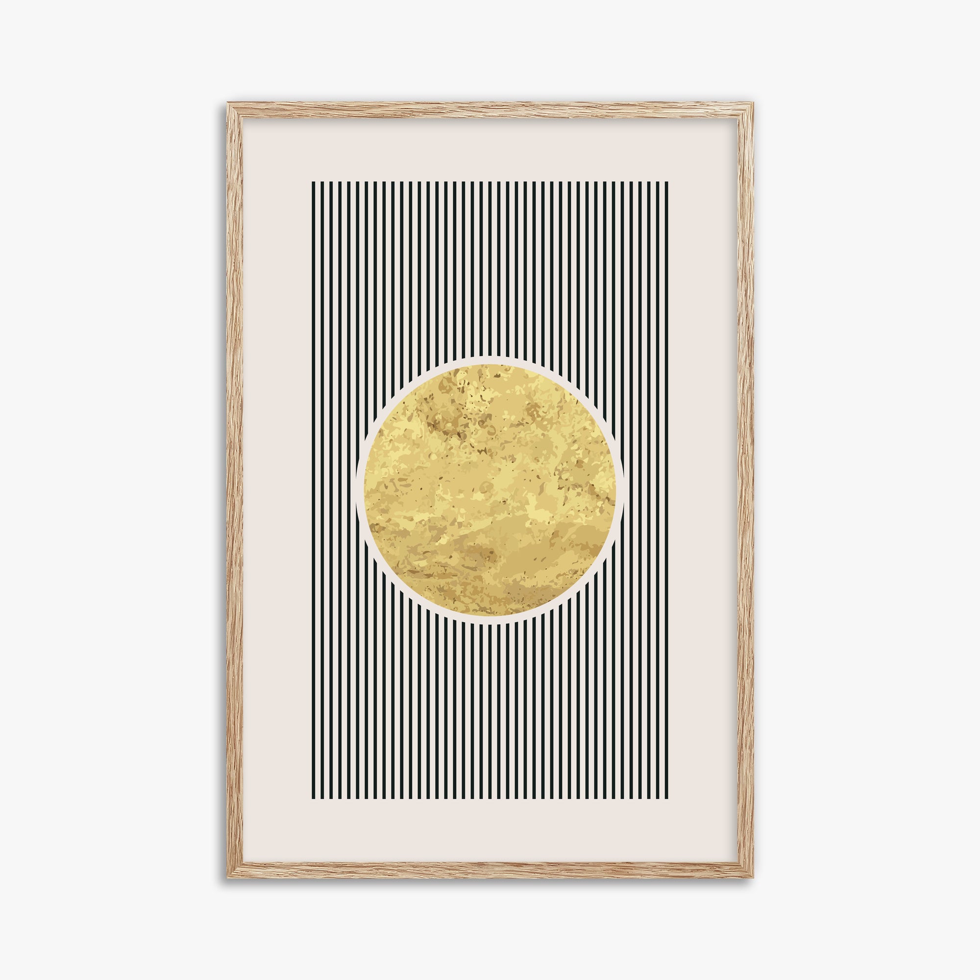 Golden Horizon Eclipse, 61x91cm Framed Art Reproduction With Raw Oak Frame