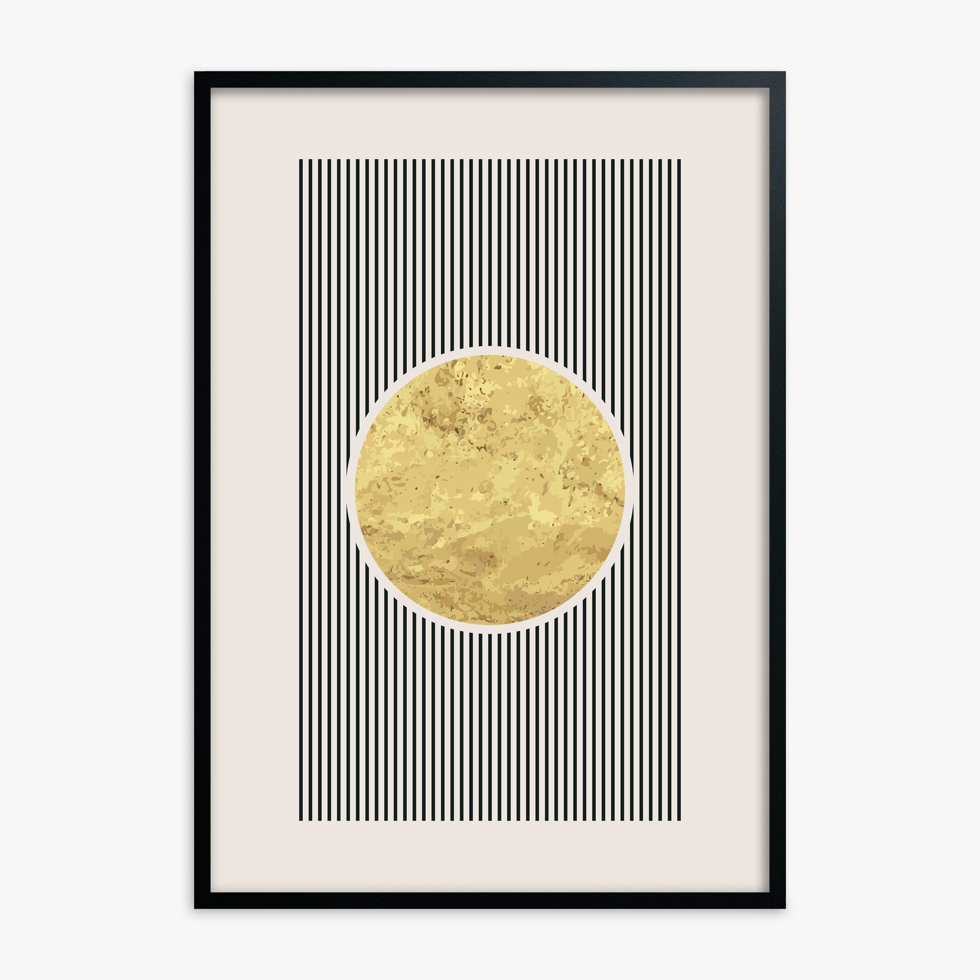 Golden Horizon Eclipse, Black Framed Poster With Black Frame