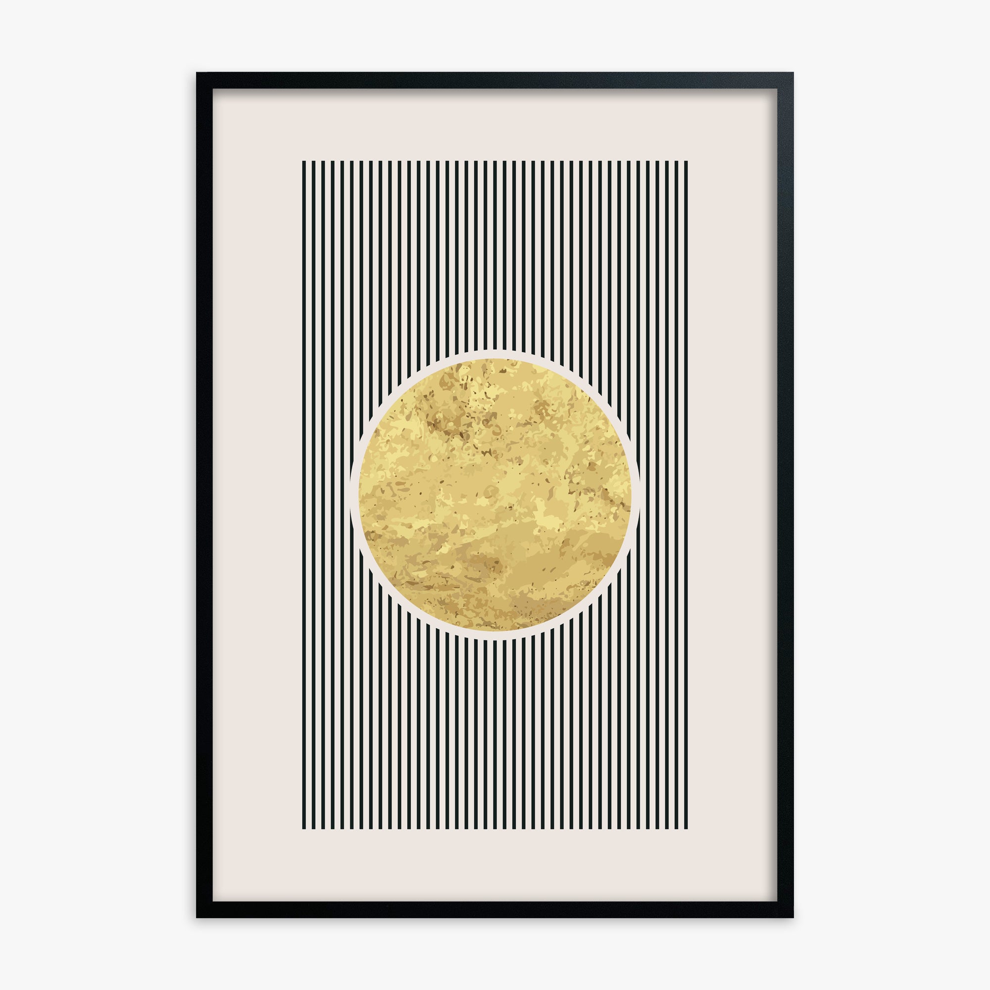 Golden Horizon Eclipse, Black Framed Poster With Black Frame