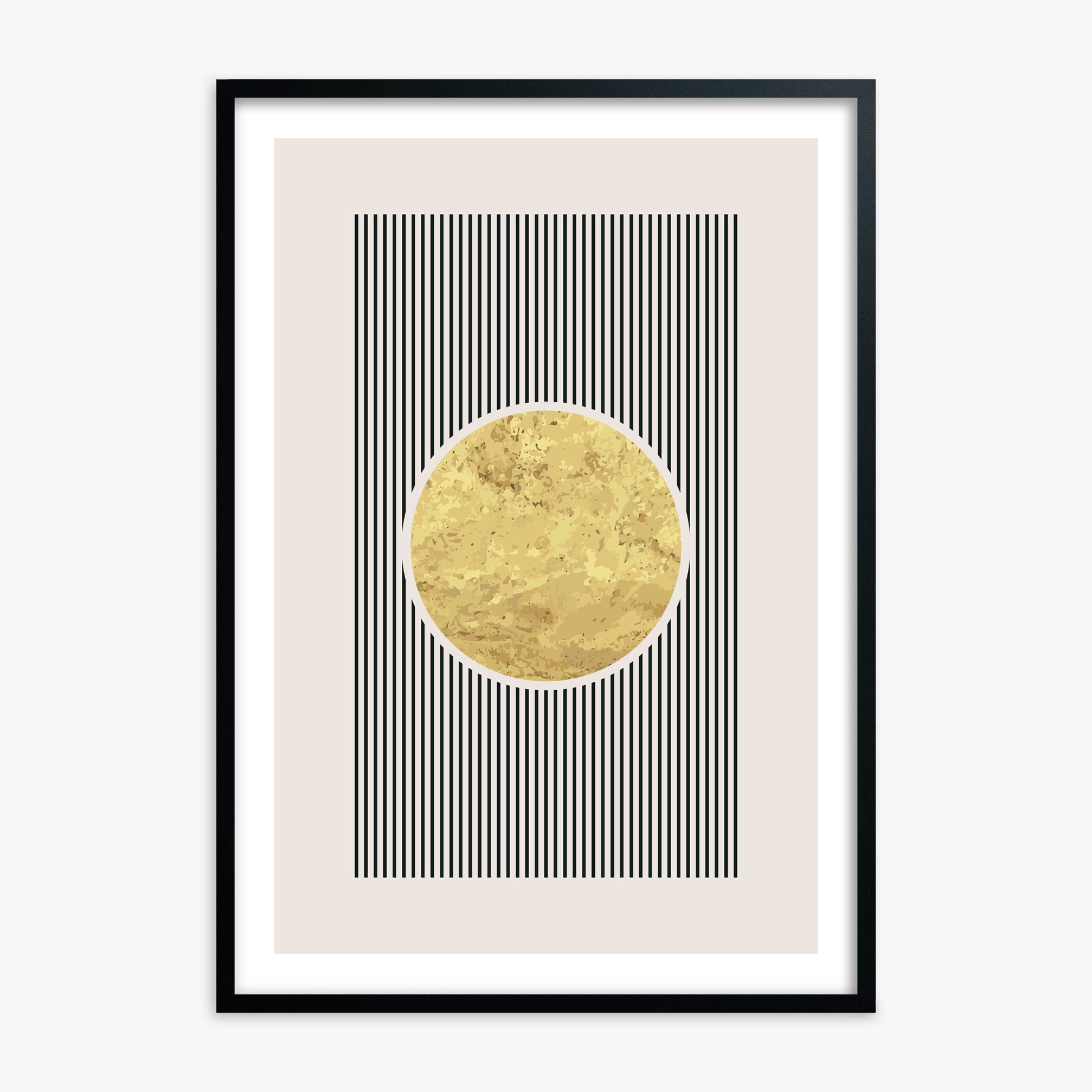 Golden Horizon Eclipse, Black Framed Poster With Black Frame