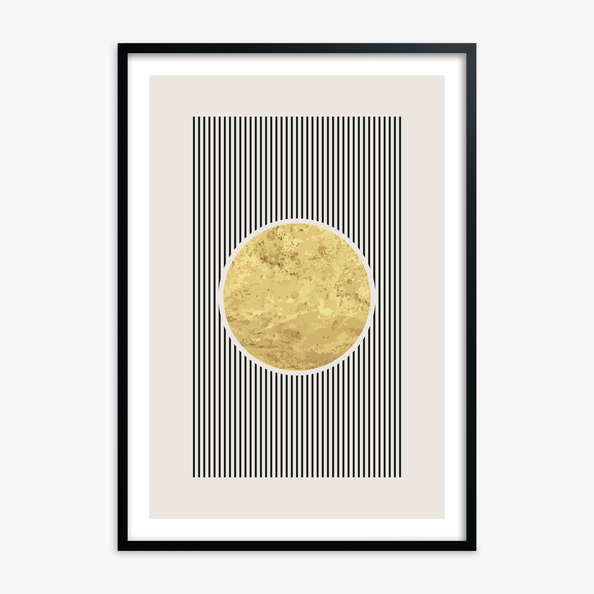 Golden Horizon Eclipse, Black Framed Poster With Black Frame