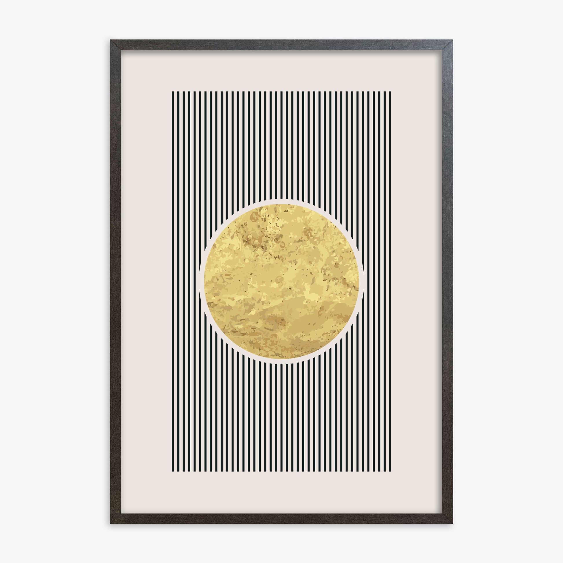 Golden Horizon Eclipse, 70x100cm Framed Art Reproduction With Espresso Frame