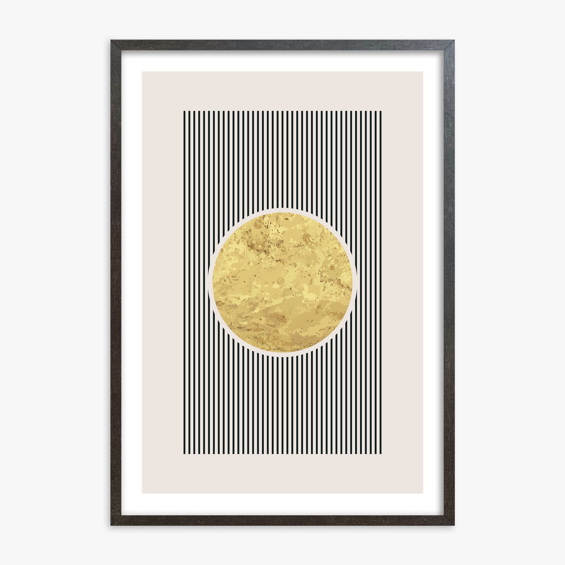 Golden Horizon Eclipse, 70x100cm Framed Art Reproduction With Espresso Frame