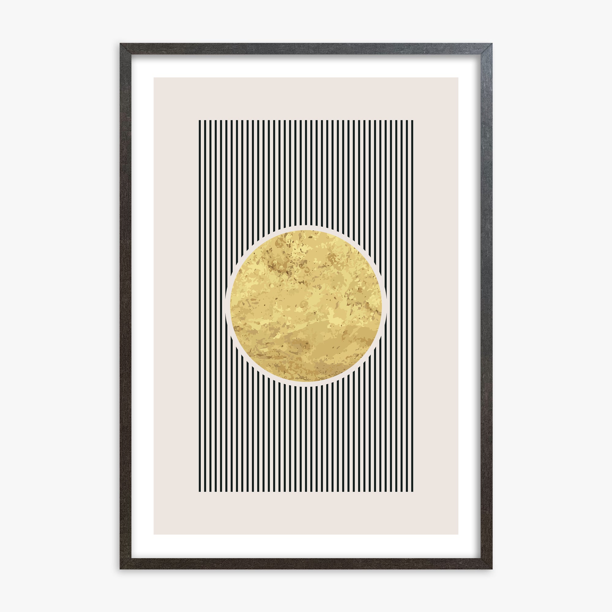 Golden Horizon Eclipse, 70x100cm Framed Art Reproduction With Espresso Frame