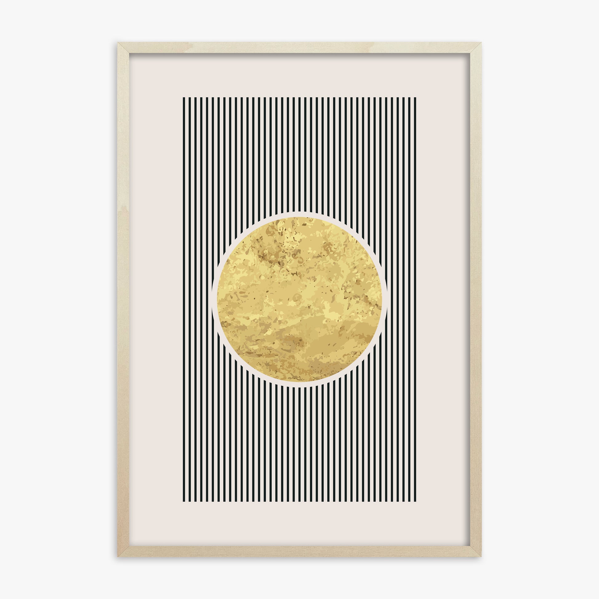Golden Horizon Eclipse, 70x100cm Framed Art Reproduction With Lime Wood Frame