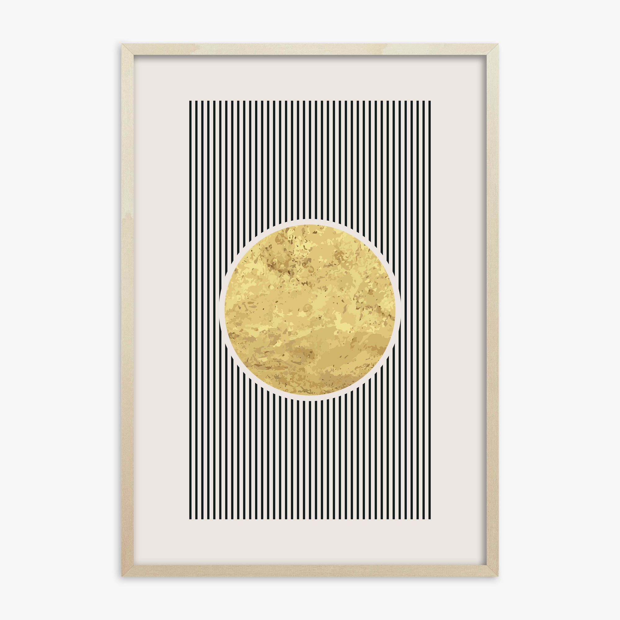 Golden Horizon Eclipse, 70x100cm Framed Art Reproduction With Lime Wood Frame