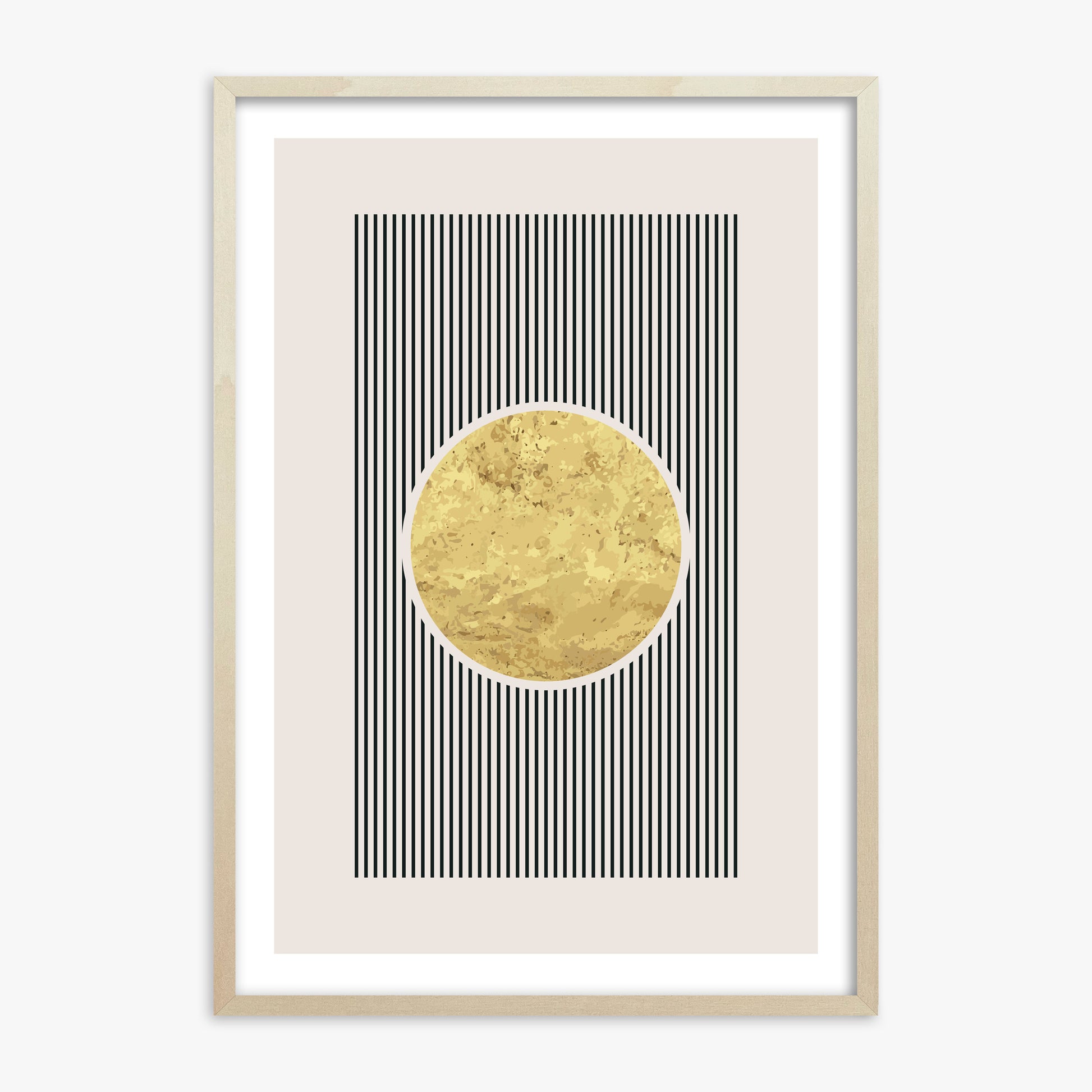 Golden Horizon Eclipse, 70x100cm Framed Art Reproduction With Lime Wood Frame