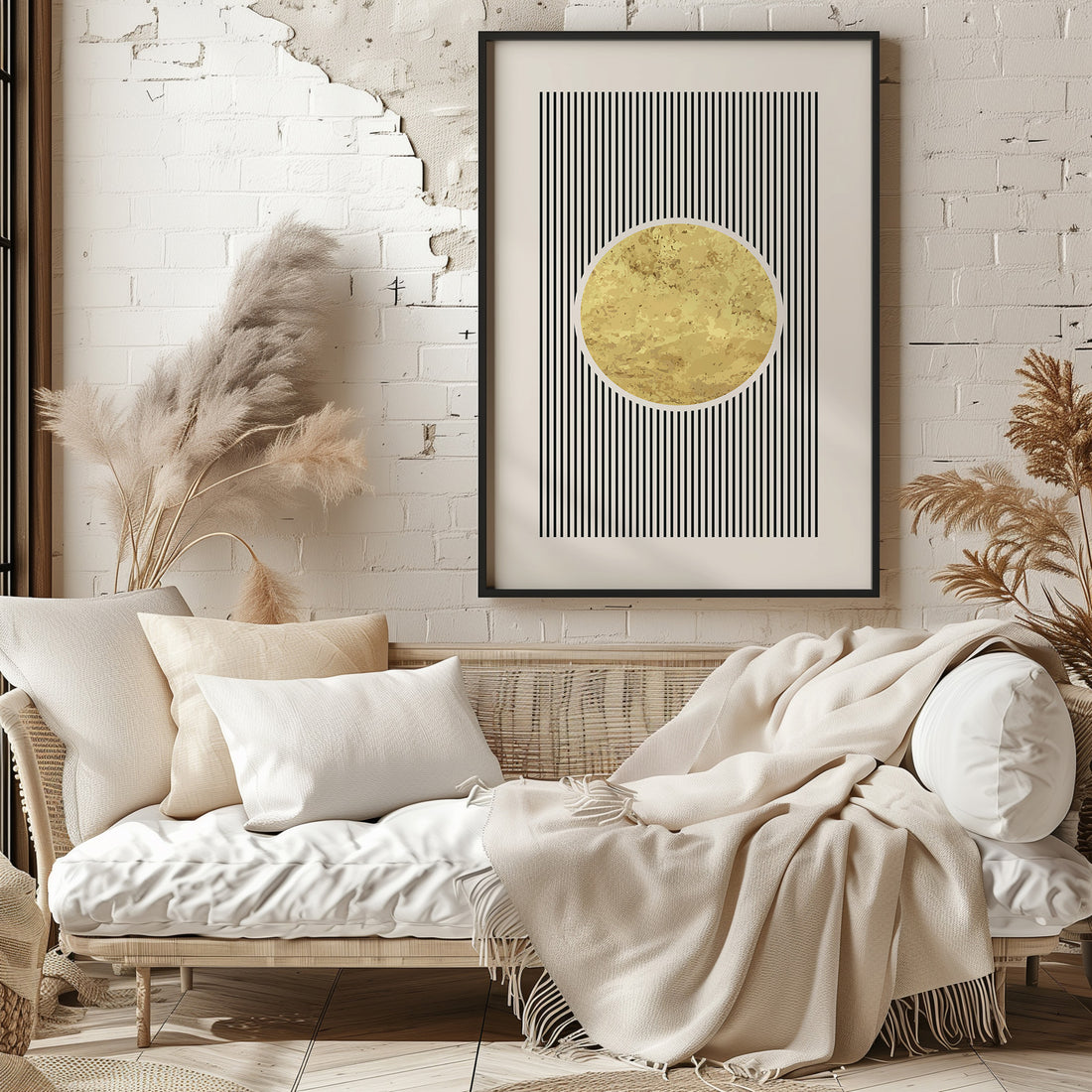 Golden Horizon Eclipse, 50x70cm Framed Poster With Black Frame