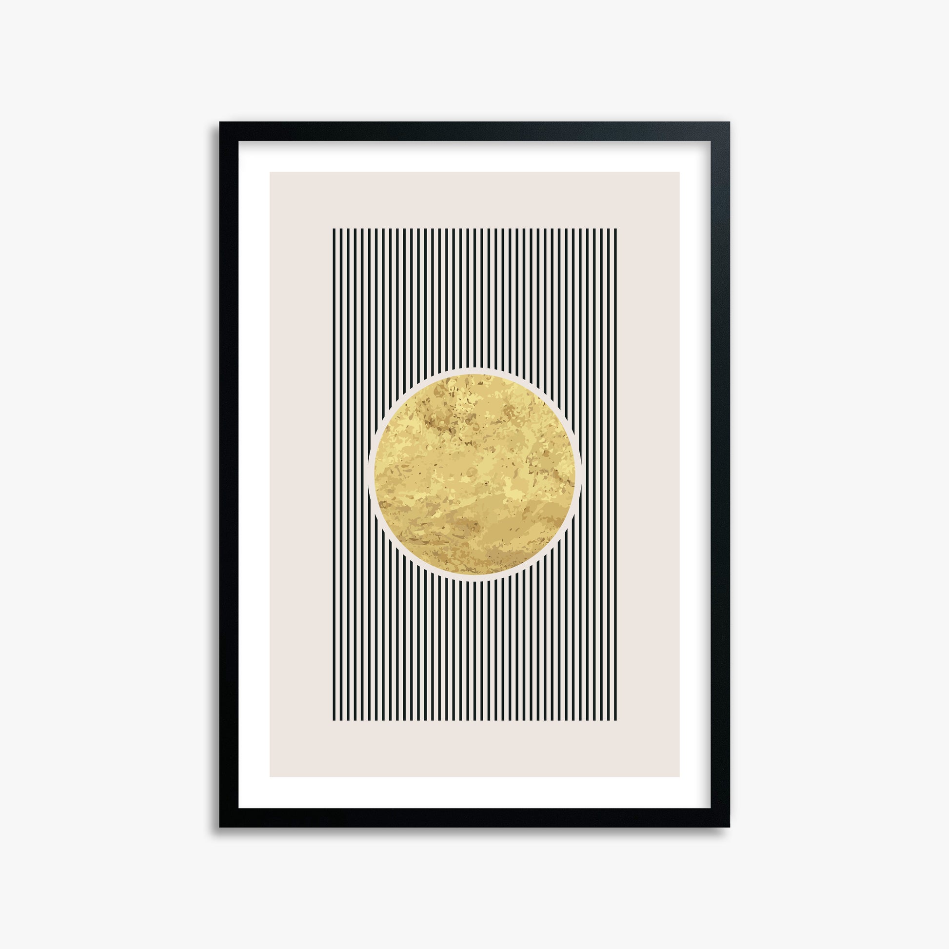 Golden Horizon Eclipse, 50x70cm Black Framed Art Reproduction