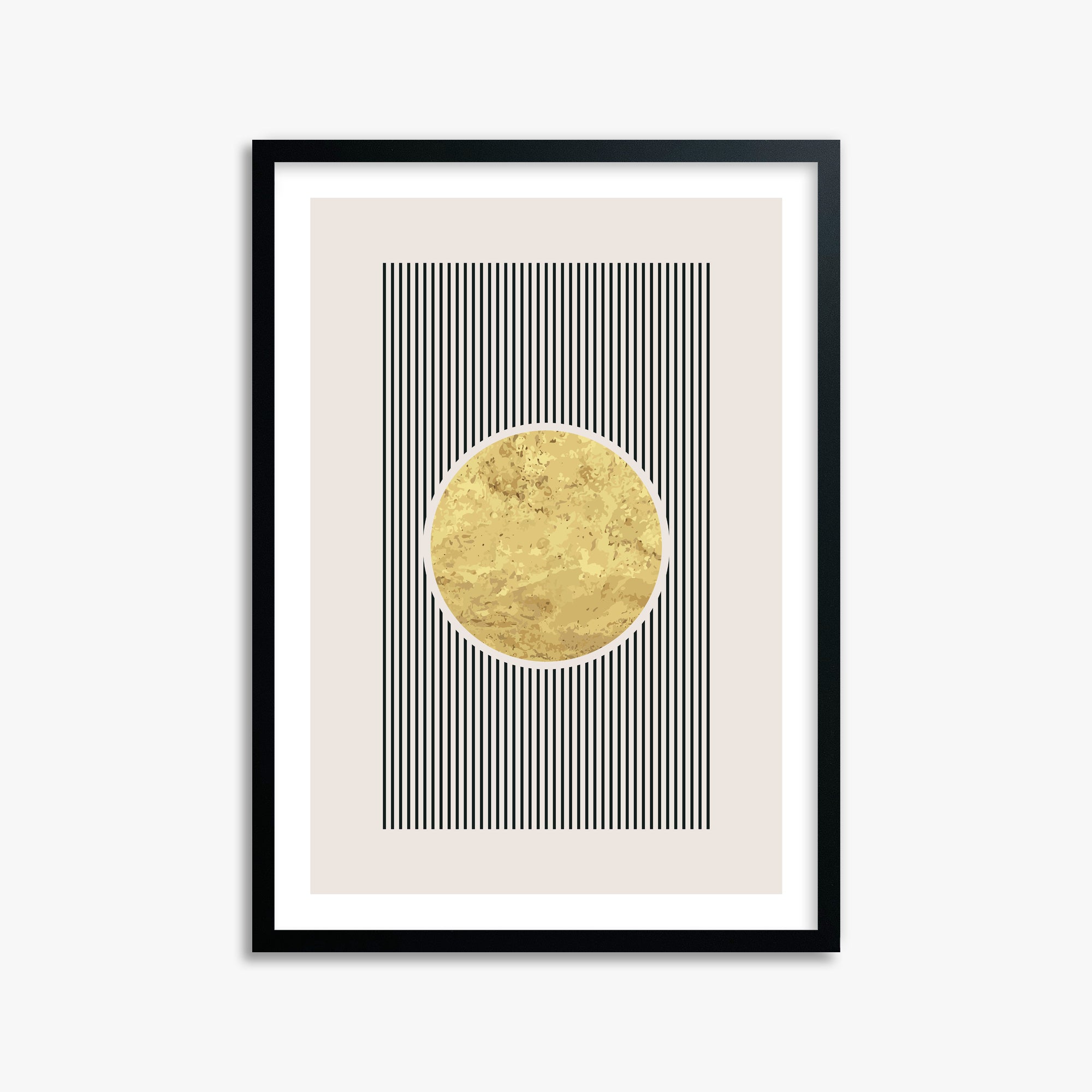 Golden Horizon Eclipse, 50x70cm Black Framed Art Reproduction