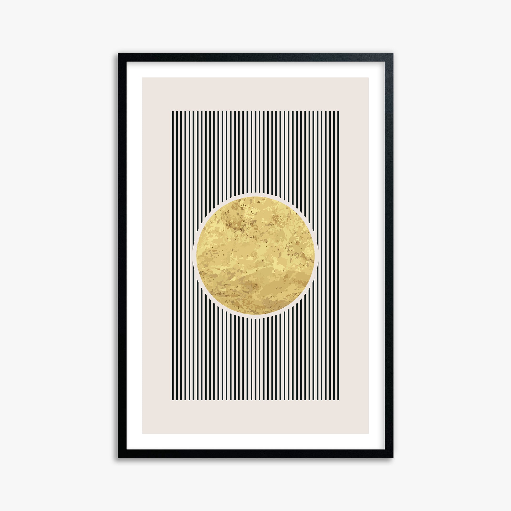 Golden Horizon Eclipse, 61x91cm Black Framed Art Reproduction