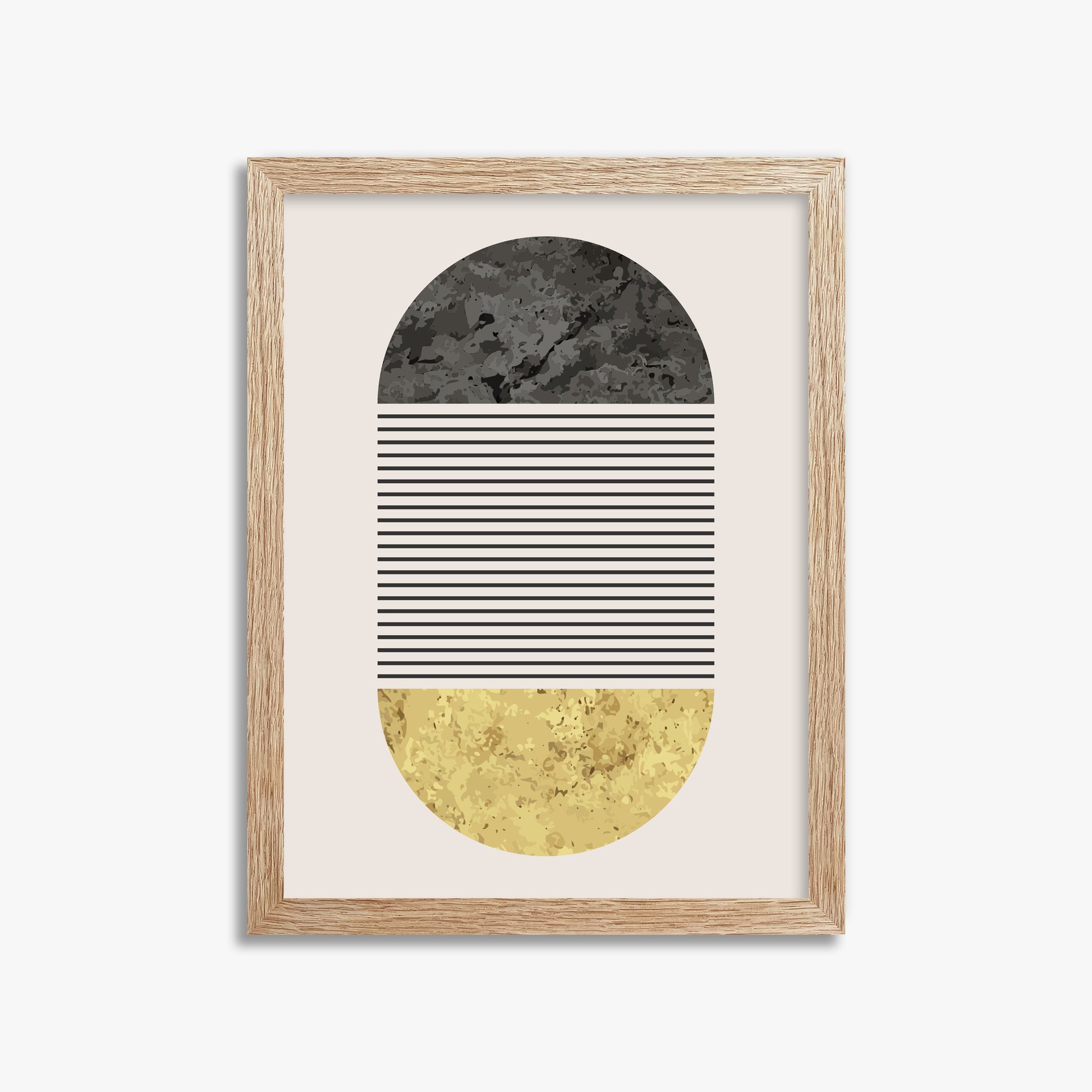Day & Night Halo, 30x40cm Framed Art Reproduction With Raw Oak Frame