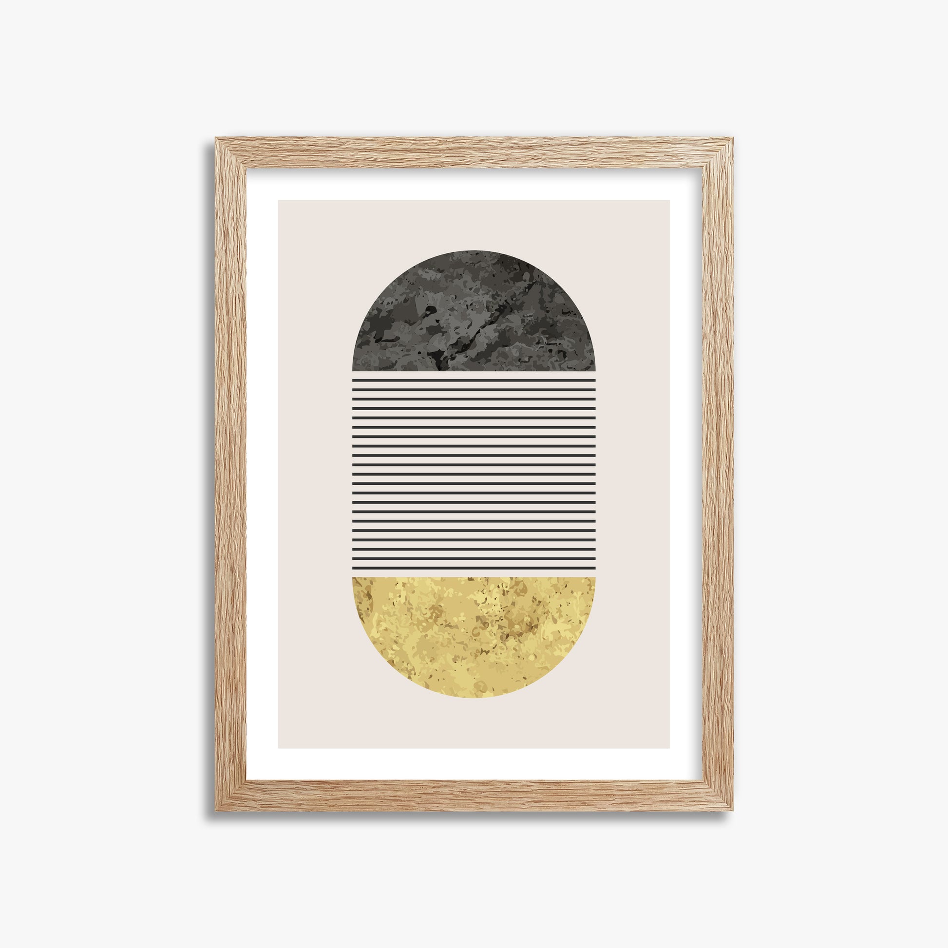 Day & Night Halo, 30x40cm Framed Art Reproduction With Raw Oak Frame