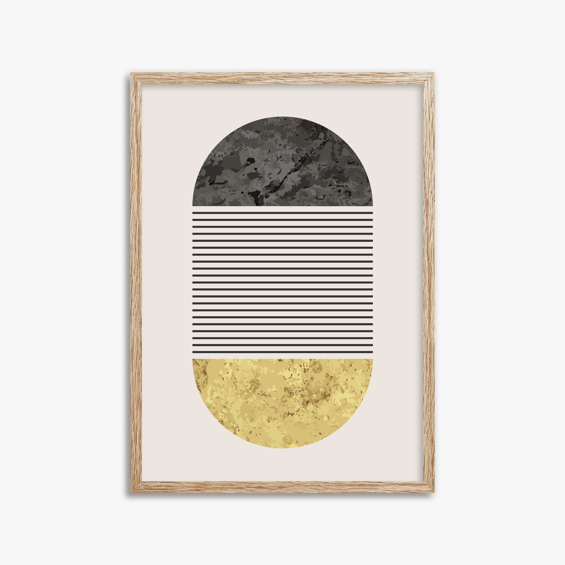 Day & Night Halo, 50x70cm Framed Art Reproduction With Raw Oak Frame