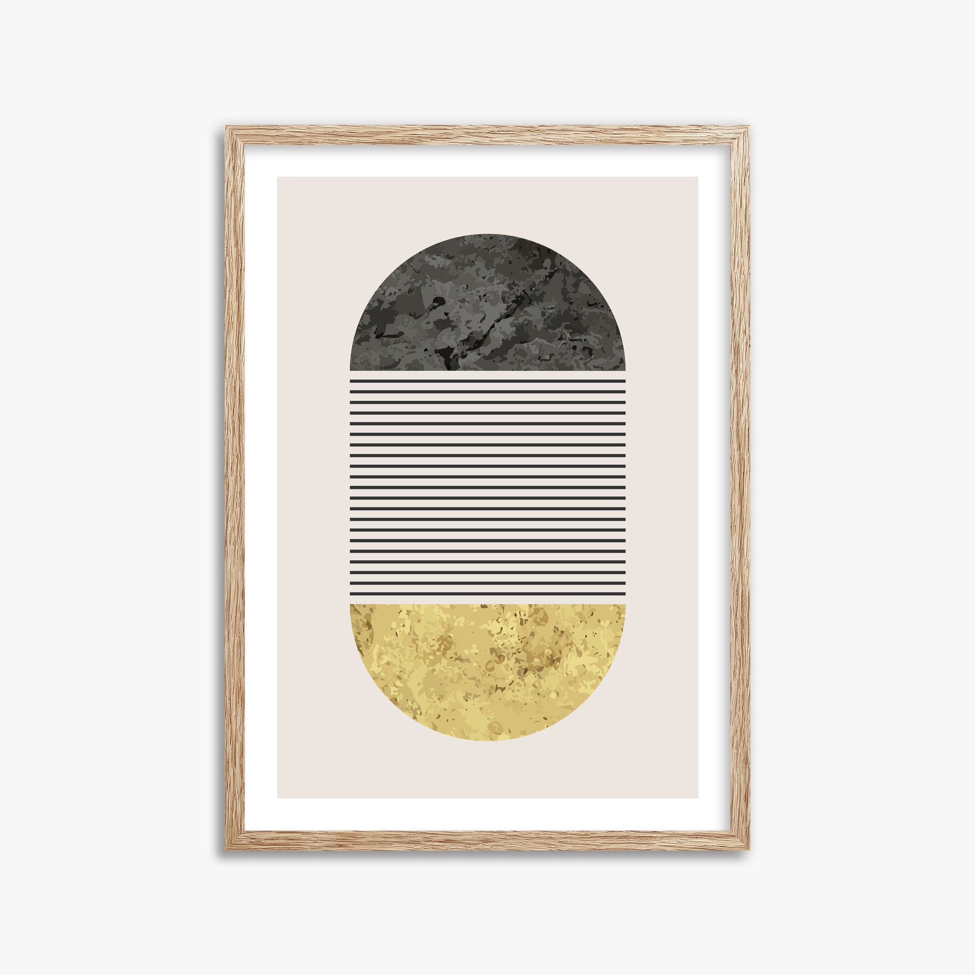 Day & Night Halo, 50x70cm Framed Art Reproduction With Raw Oak Frame